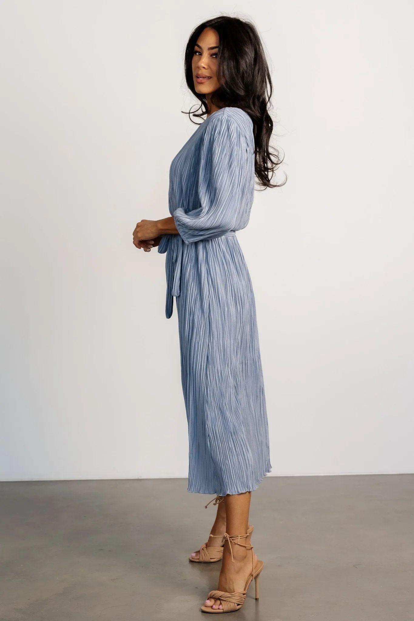 Bethany Pleated Midi Dress | Light Blue sold by Baltic Born product image thumbnail 5