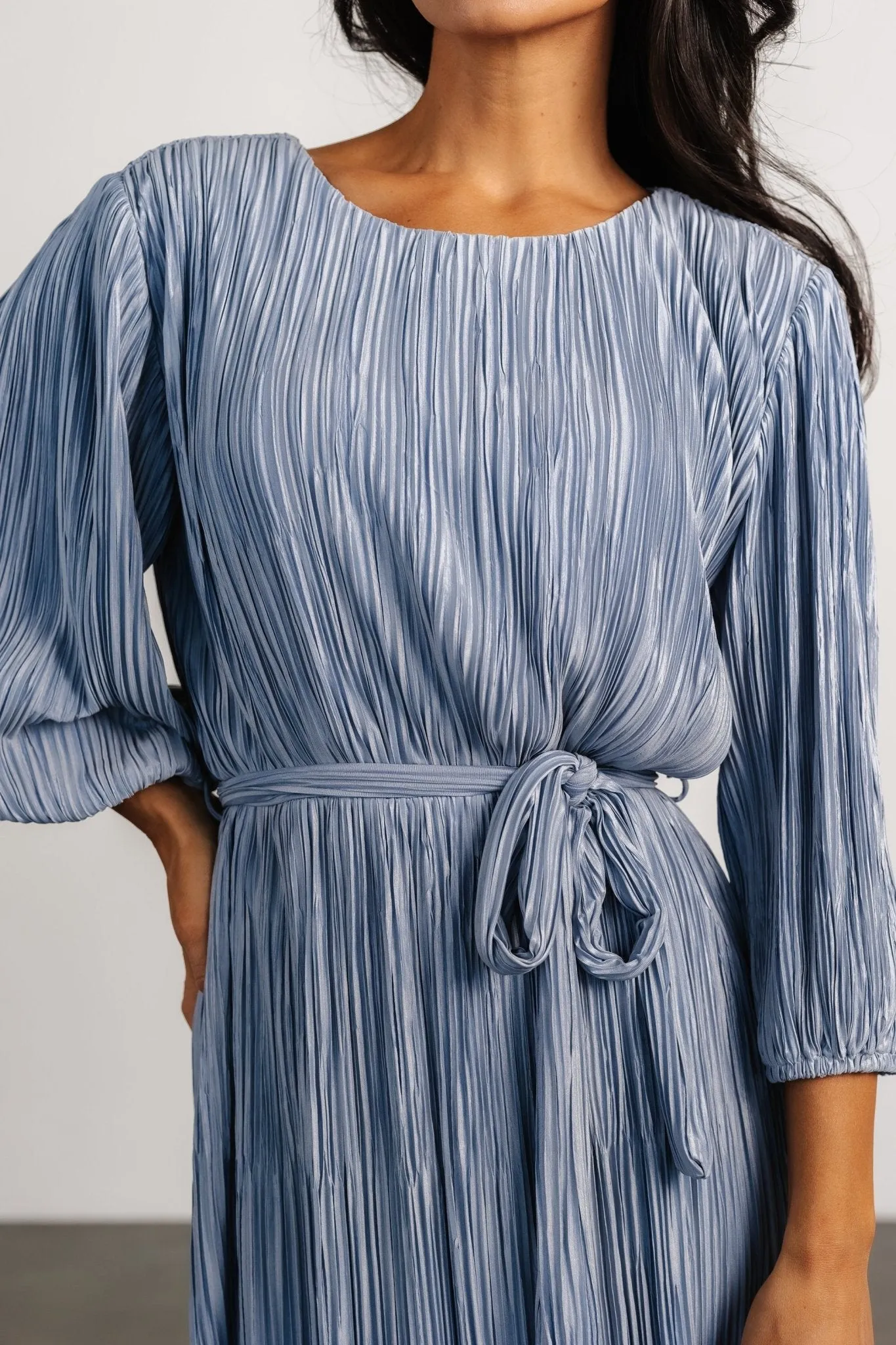Bethany Pleated Midi Dress | Light Blue sold by Baltic Born product image thumbnail 3