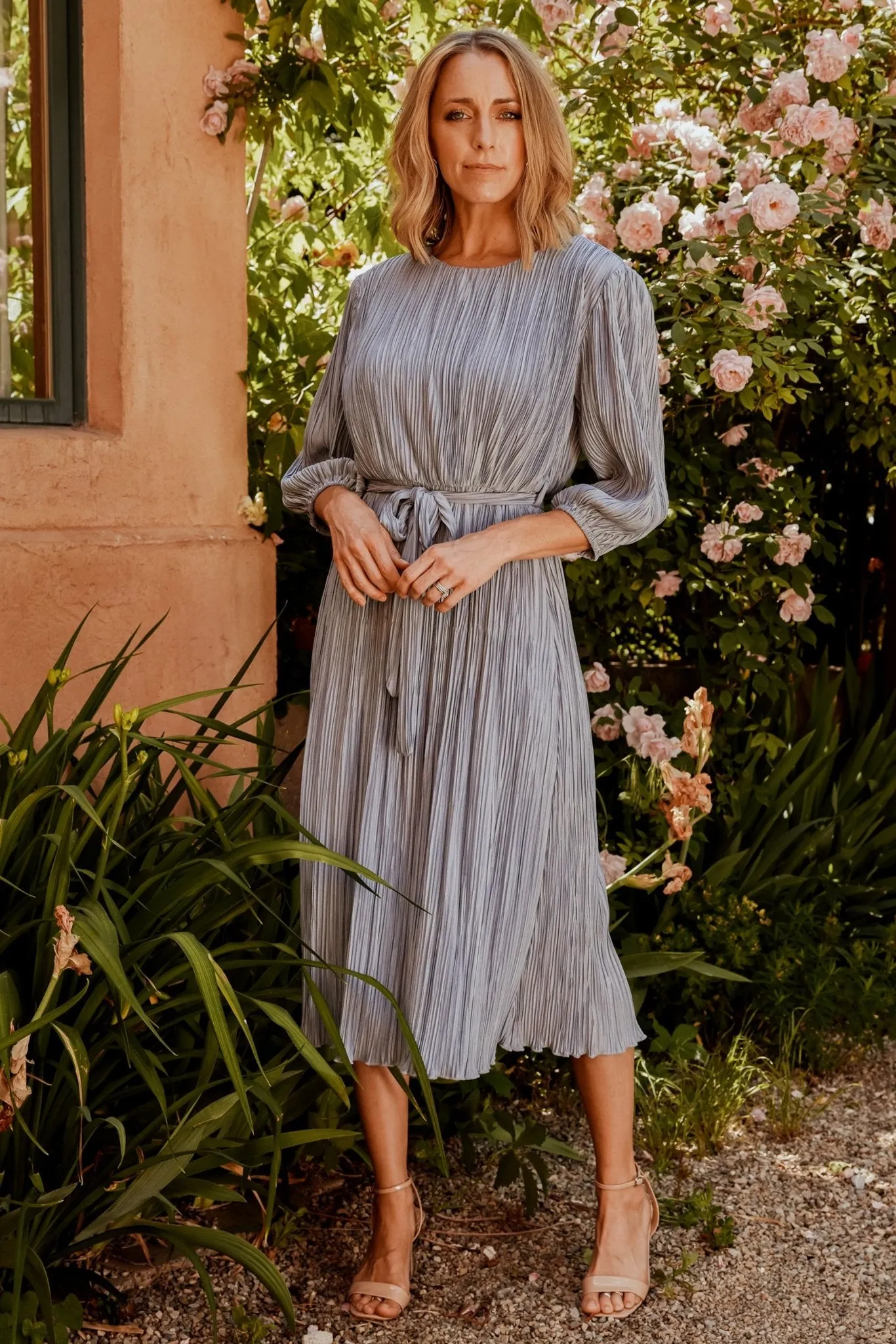 Bethany Pleated Midi Dress | Light Blue sold by Baltic Born product image thumbnail 2