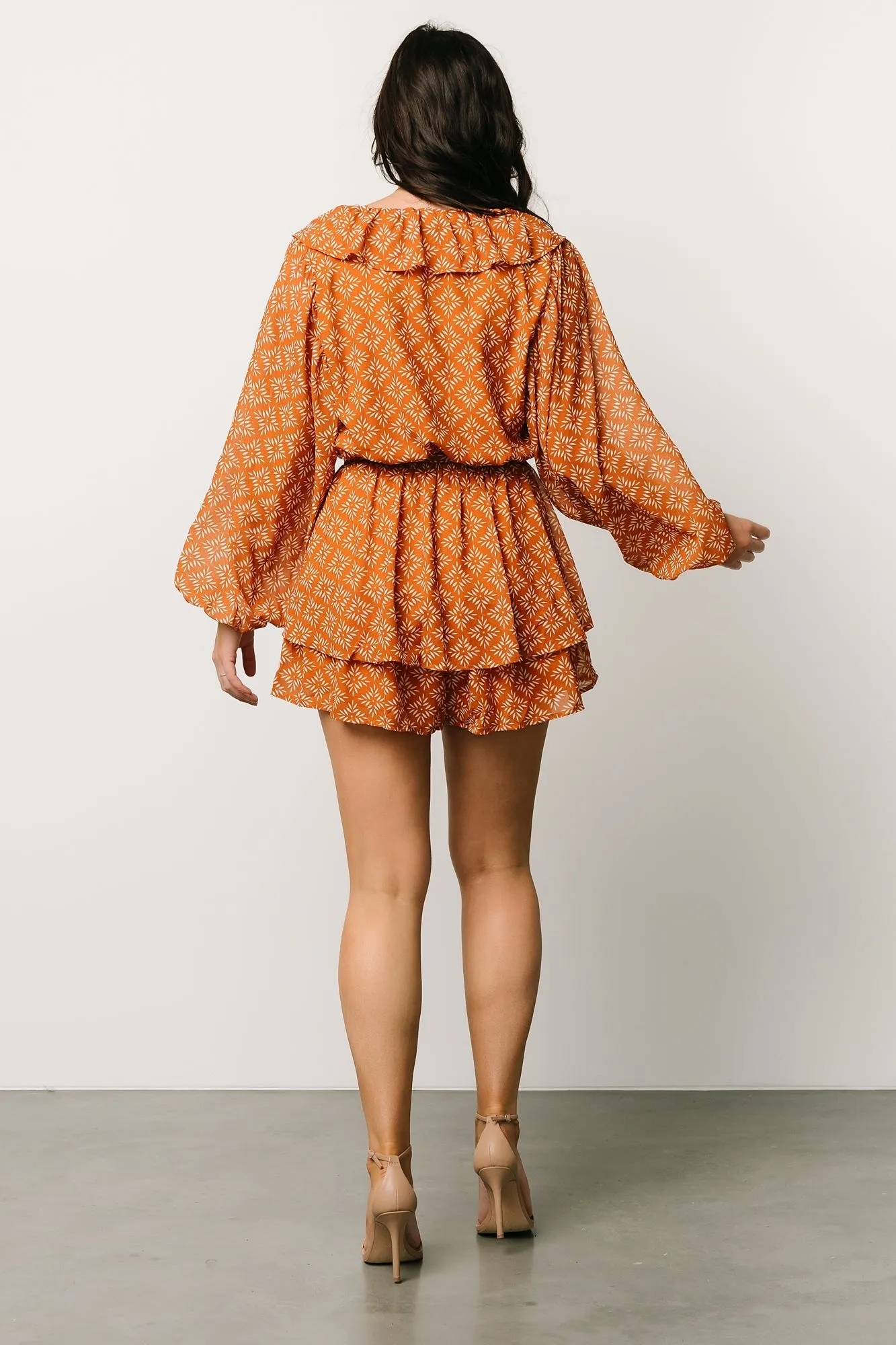 Denali Ruffle Mini Dress | Amber Print sold by Baltic Born product image thumbnail 4
