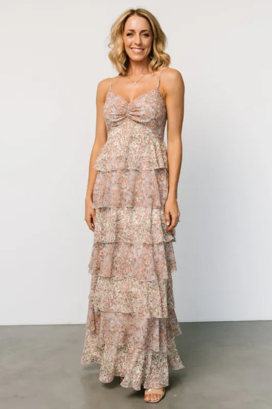 Louise Tiered Ruffle Maxi Dress | Vintage Floral sold by Baltic Born