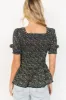 Felice Smocked Top | Black Print sold by Baltic Born