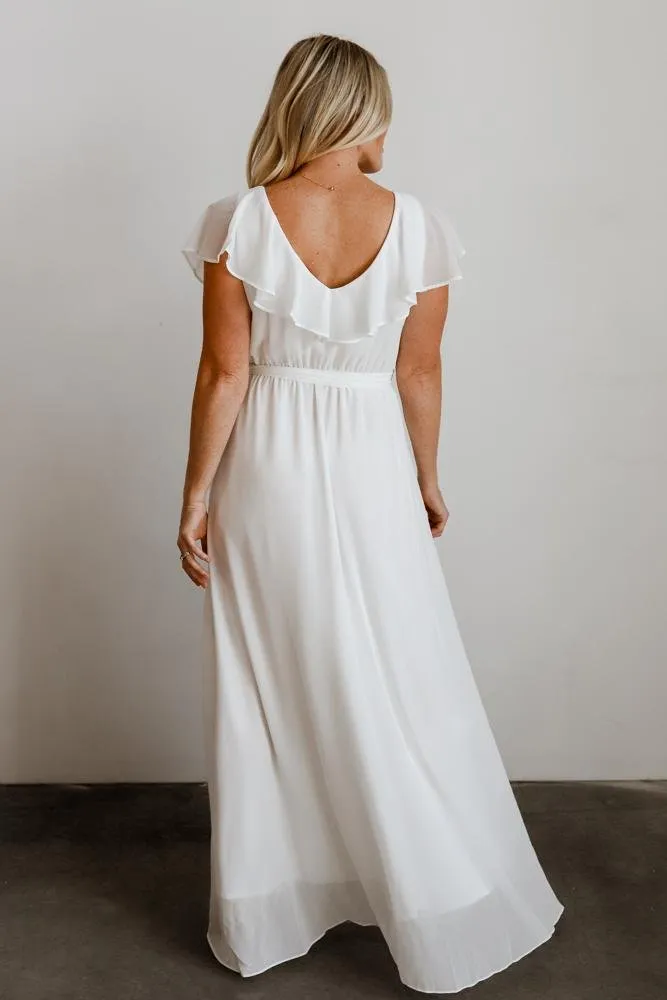 Katya Ruffle Maxi Dress | White sold by Baltic Born product image thumbnail 4