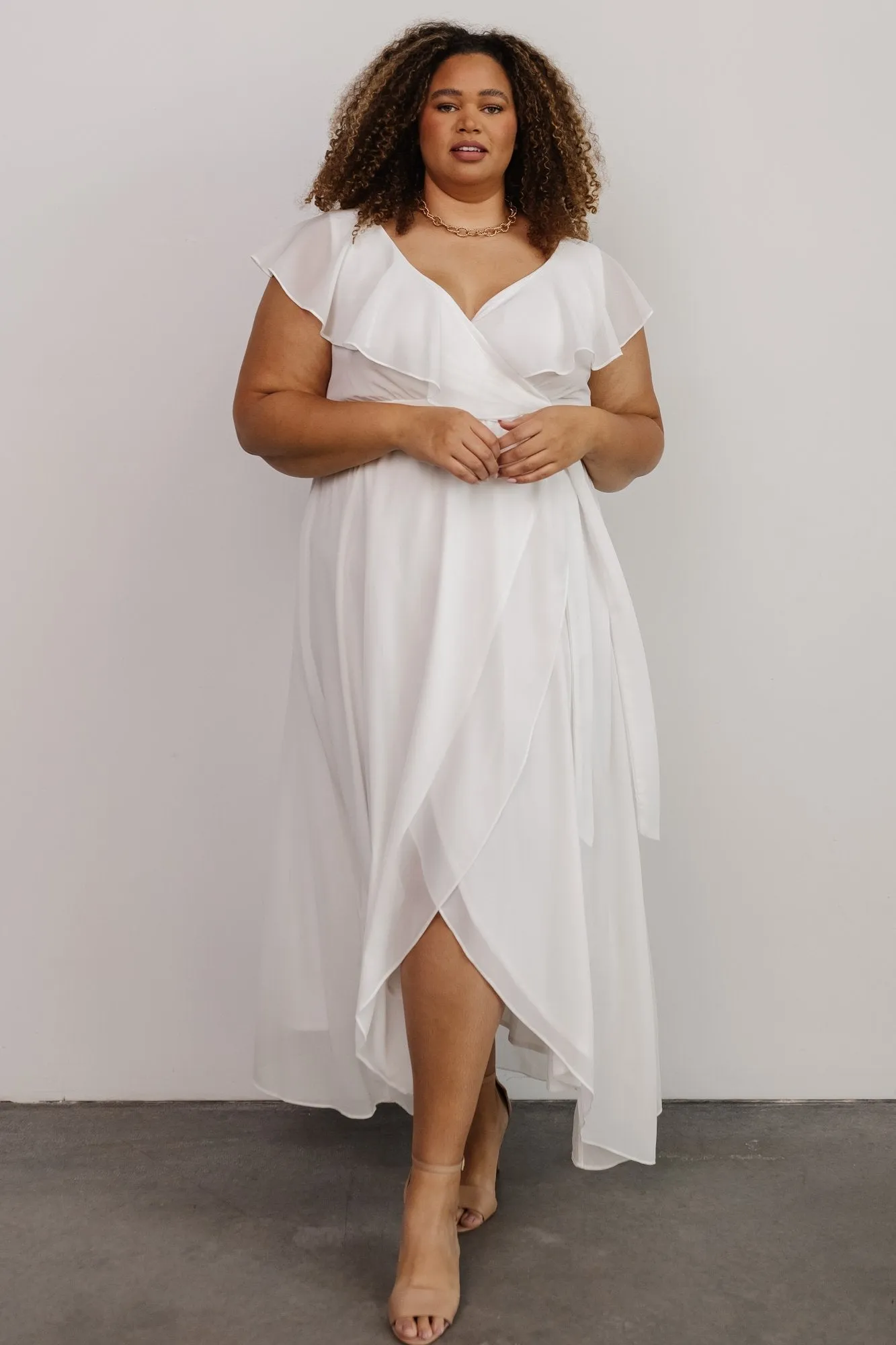Katya Ruffle Maxi Dress | White sold by Baltic Born product image thumbnail 2