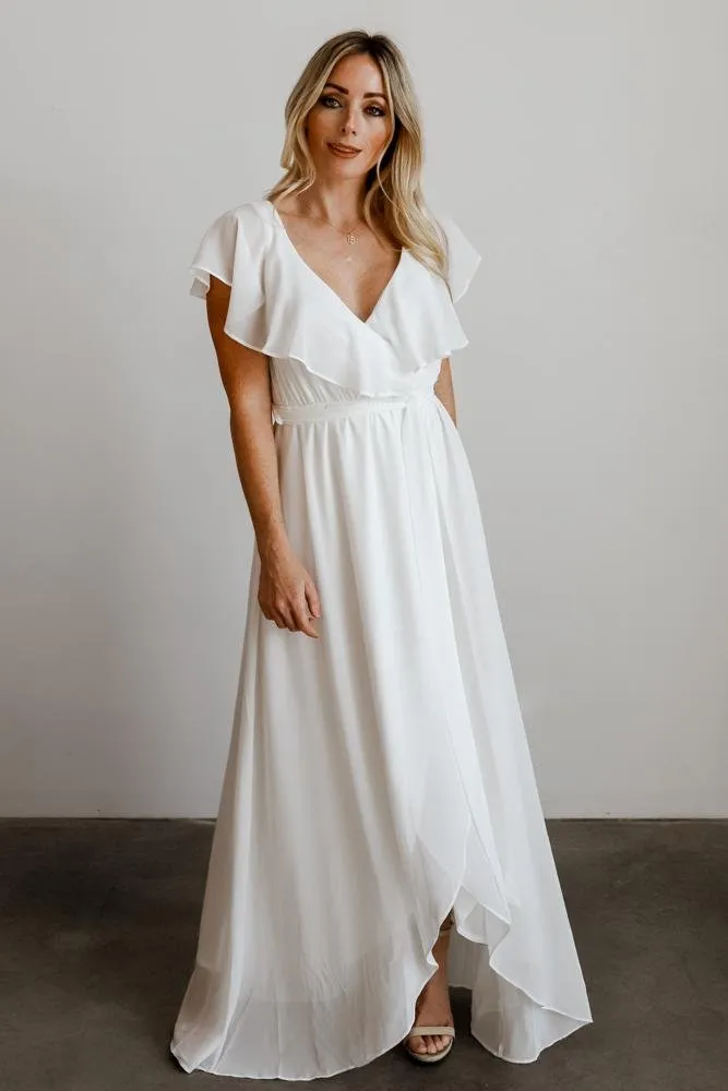 Katya Ruffle Maxi Dress | White sold by Baltic Born product image thumbnail 5