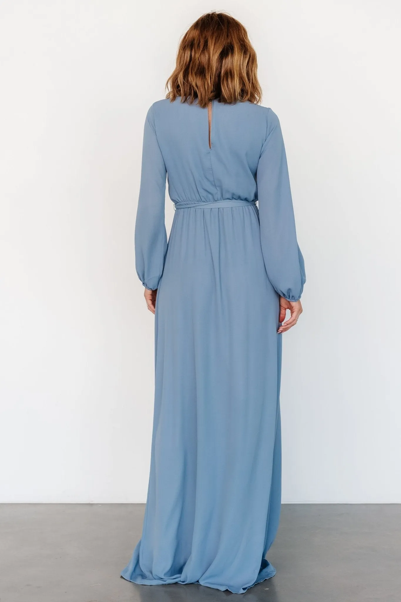 Breanne Faux Wrap Maxi Dress | Slate Blue sold by Baltic Born product image thumbnail 5