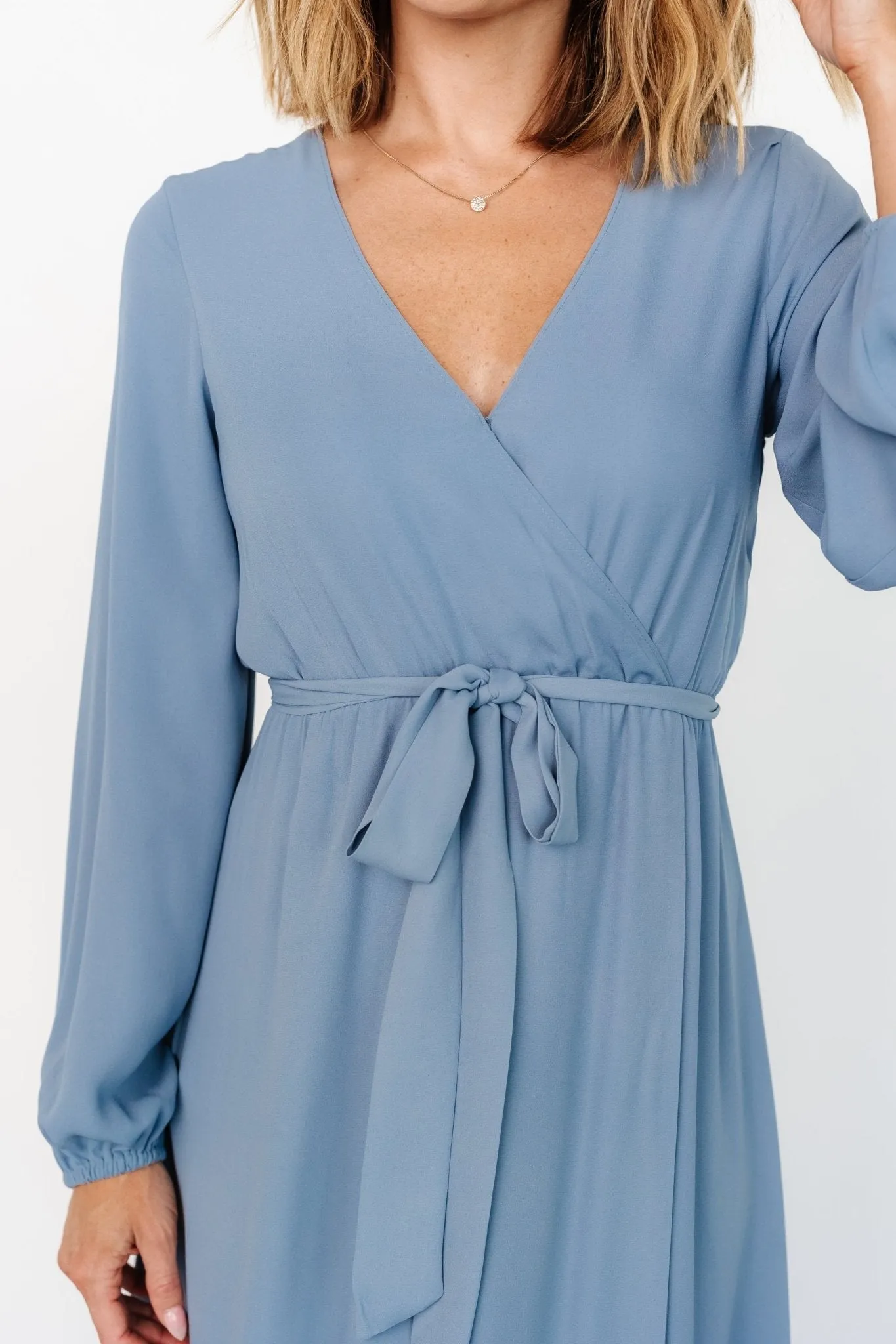 Breanne Faux Wrap Maxi Dress | Slate Blue sold by Baltic Born product image thumbnail 2