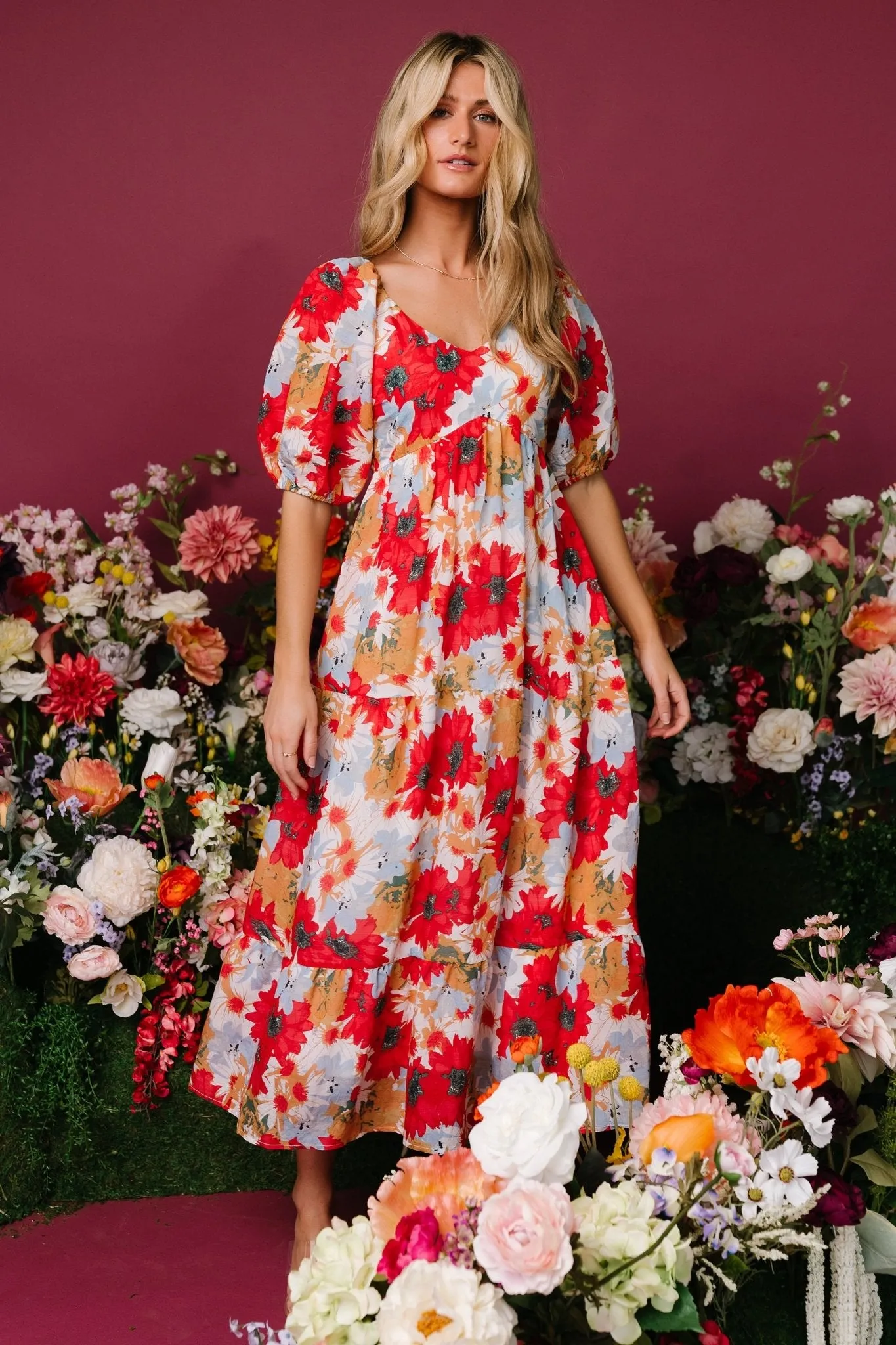 Denton Midi Dress | Red Multi sold by Baltic Born product image thumbnail 5