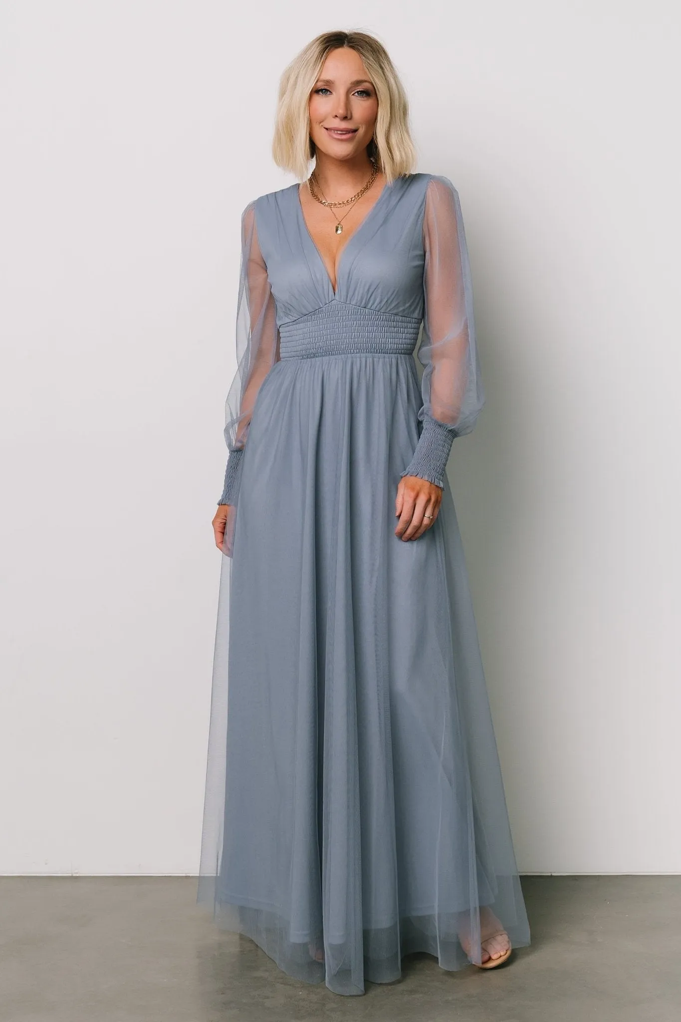 Layla Tulle Maxi Dress | Whisper Blue sold by Baltic Born product image thumbnail 2