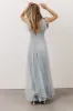 Annika Sequin Mesh Maxi Dress | Dusty Blue sold by Baltic Born