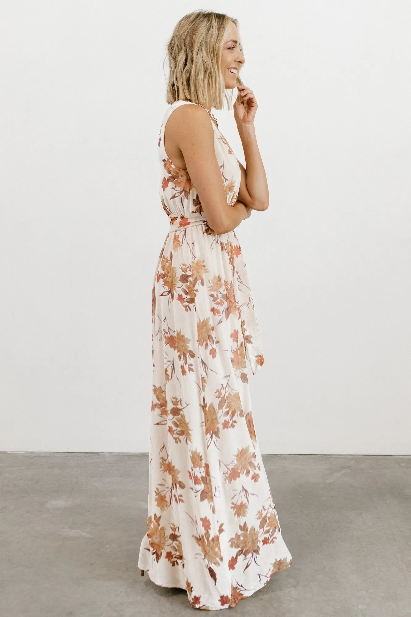 Lennon Velvet Maxi Dress | Cream Floral sold by Baltic Born product image thumbnail 5