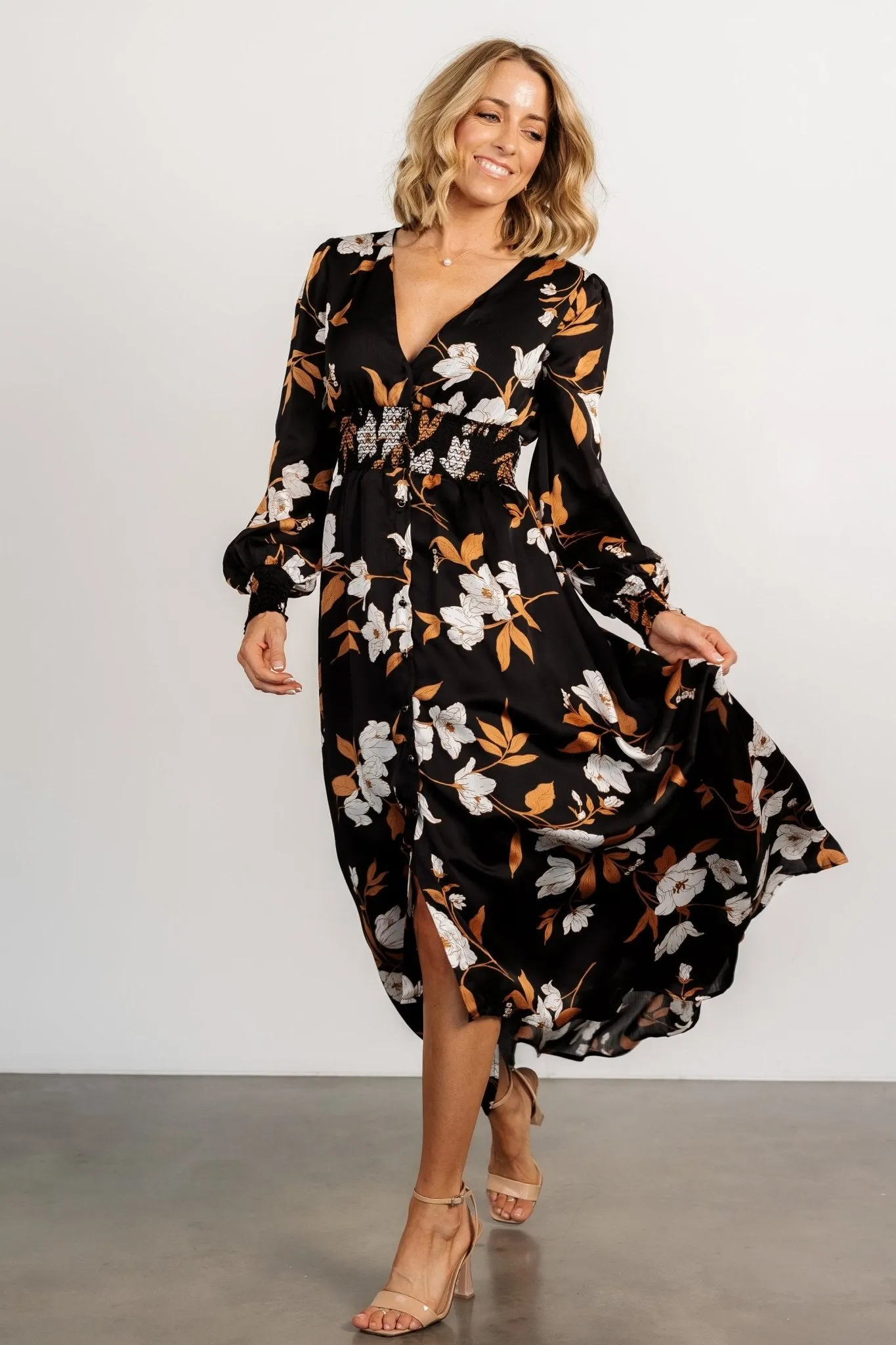 Mayfair High Low Maxi Dress | Black Floral sold by Baltic Born product image thumbnail 4