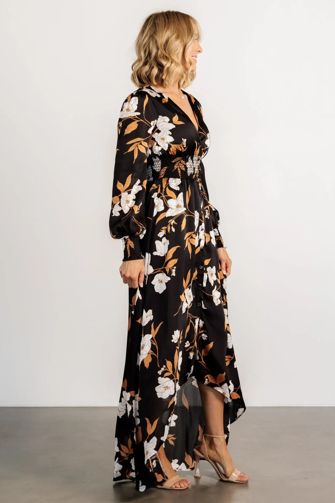 Mayfair High Low Maxi Dress | Black Floral sold by Baltic Born product image thumbnail 3