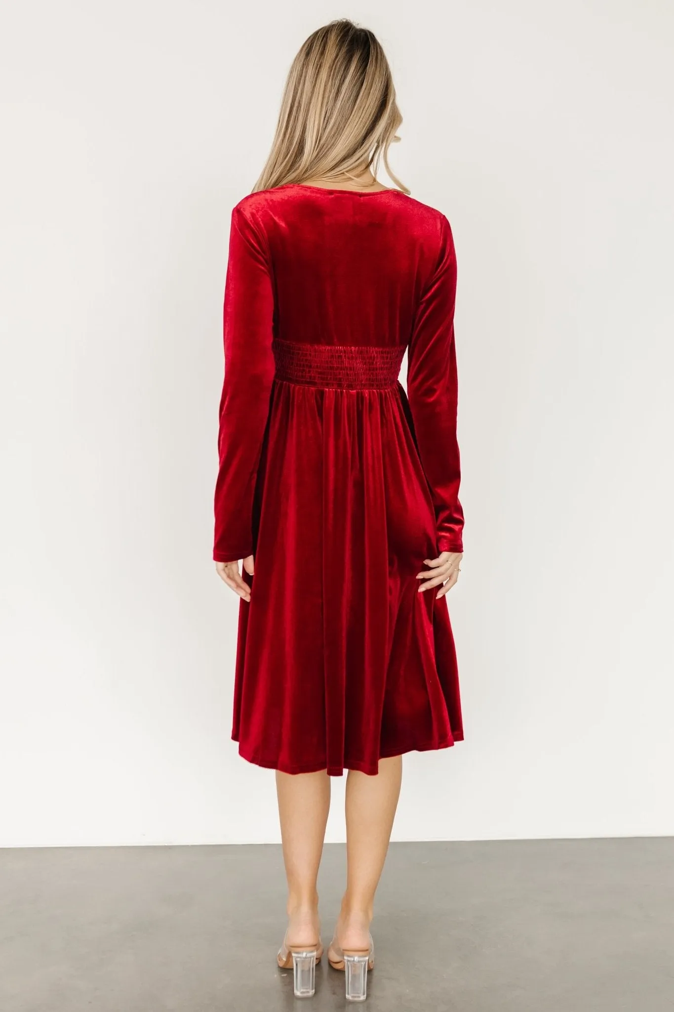Vega Velvet Midi Dress | Wine sold by Baltic Born product image thumbnail 5