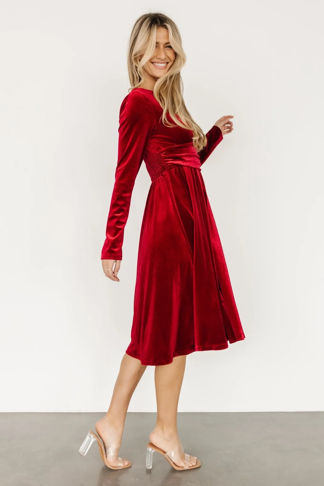 Vega Velvet Midi Dress | Wine sold by Baltic Born product image thumbnail 2