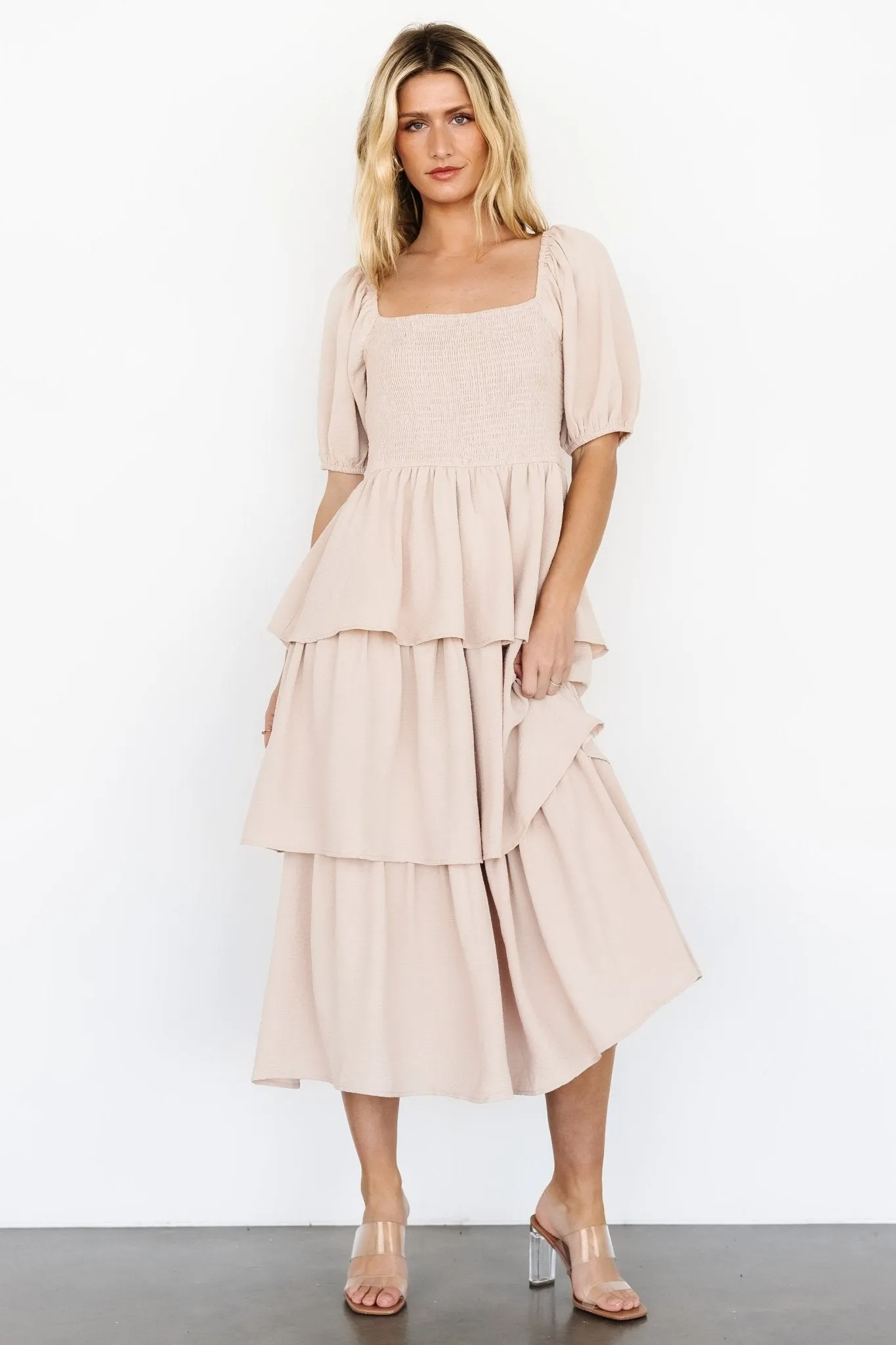 Ashbourne Tiered Dress | Natural sold by Baltic Born