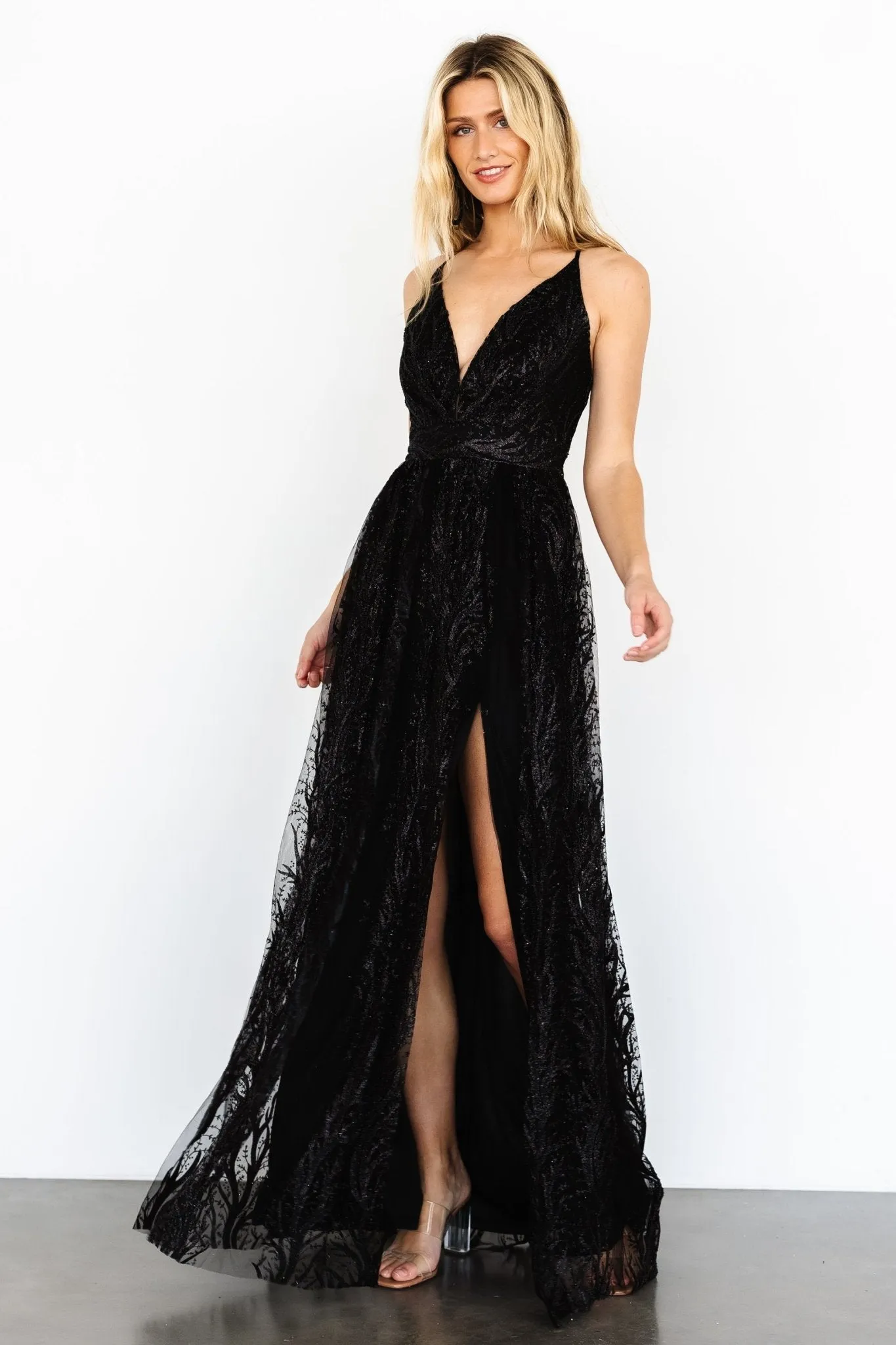 Zayla Shimmer Gown | Black sold by Baltic Born product image thumbnail 5