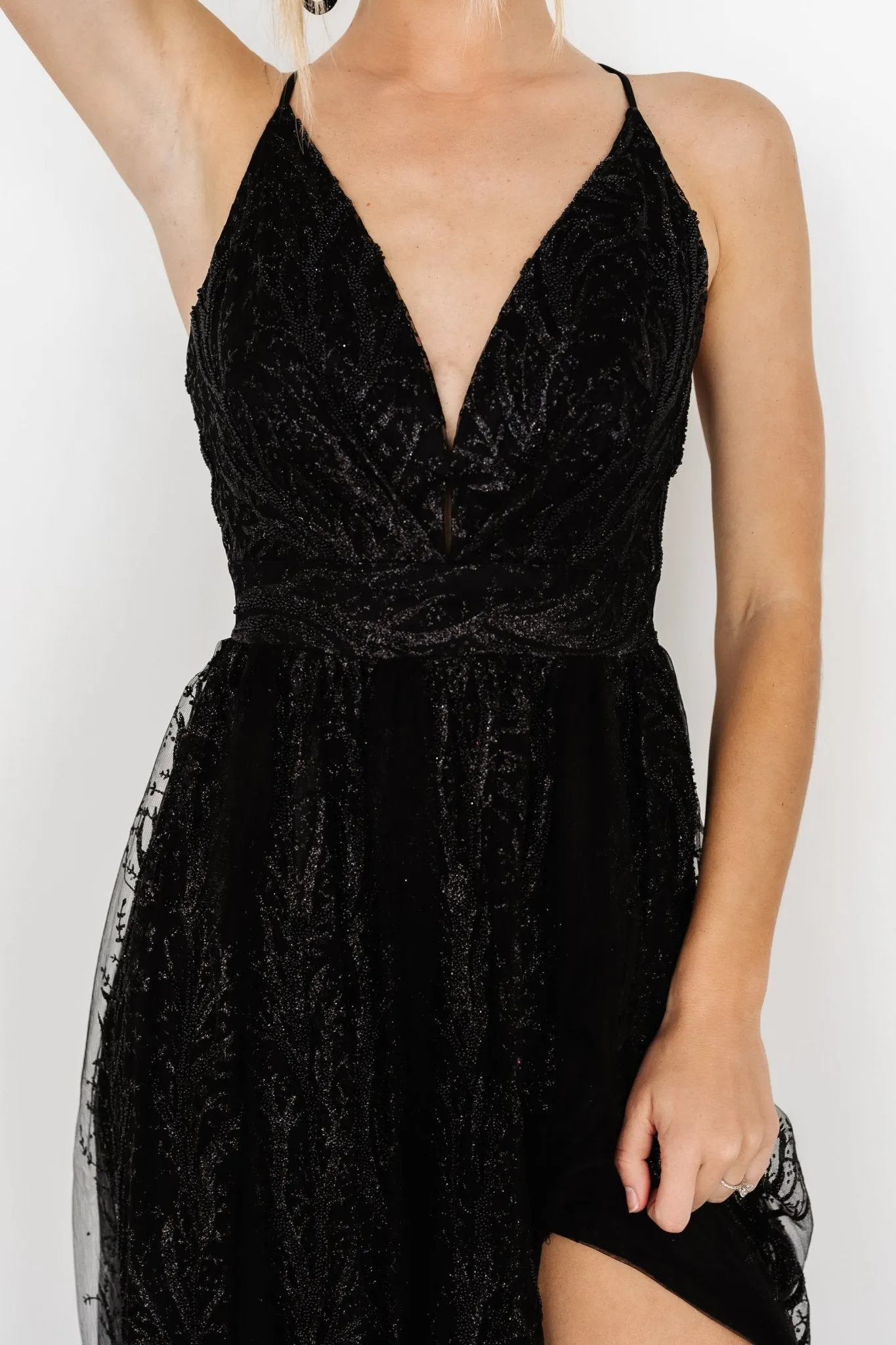 Zayla Shimmer Gown | Black sold by Baltic Born product image thumbnail 4