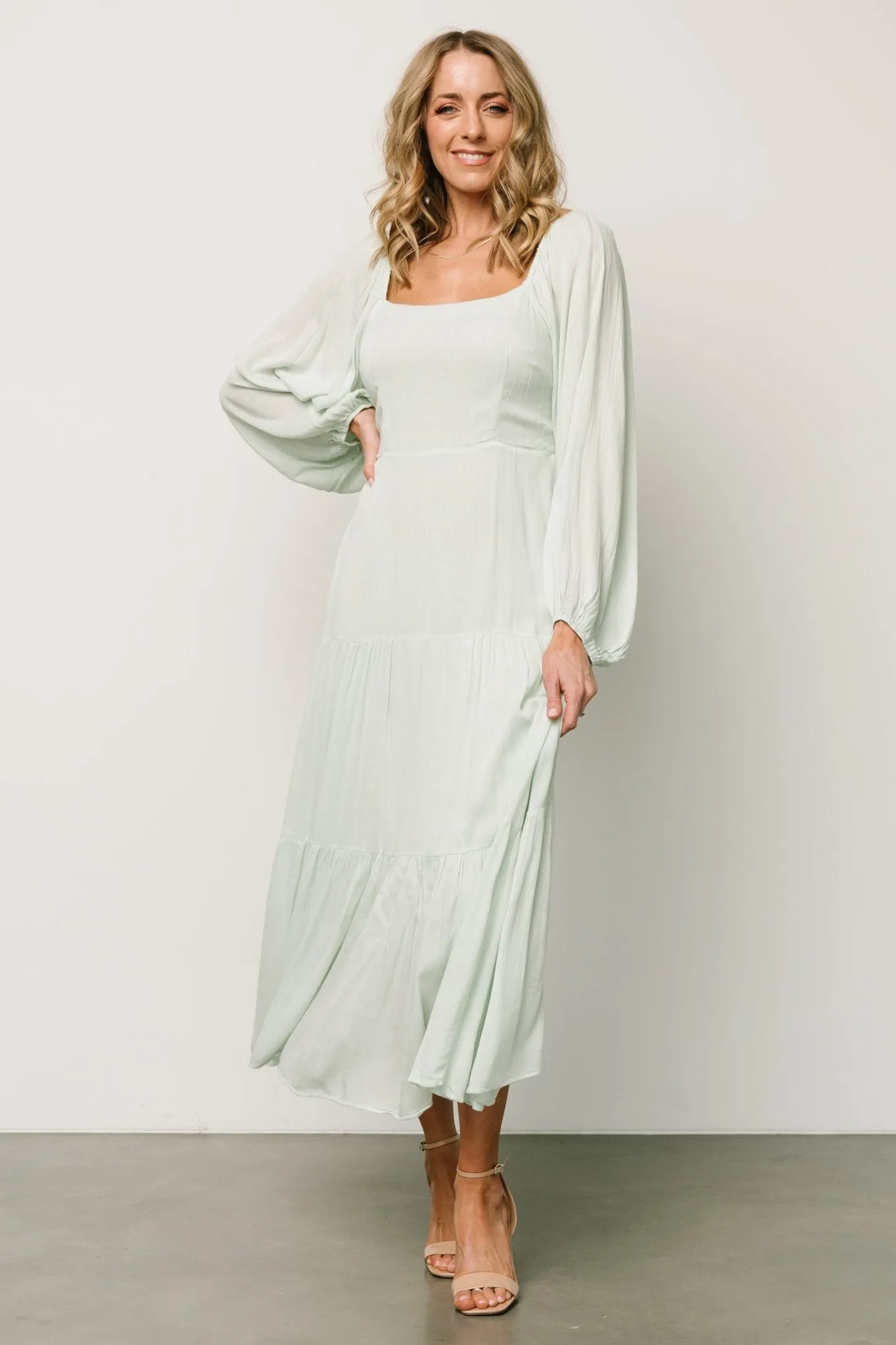 Rachelle Maxi Dress | Light Sage sold by Baltic Born