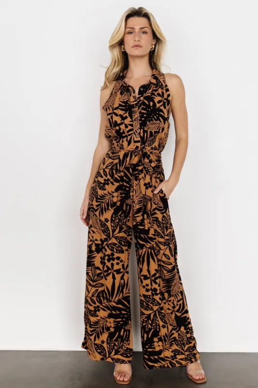 Zendaya Jumpsuit | Camel + Black Print sold by Baltic Born