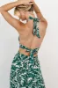 Brett Halter Maxi Dress | Palm Green Print sold by Baltic Born