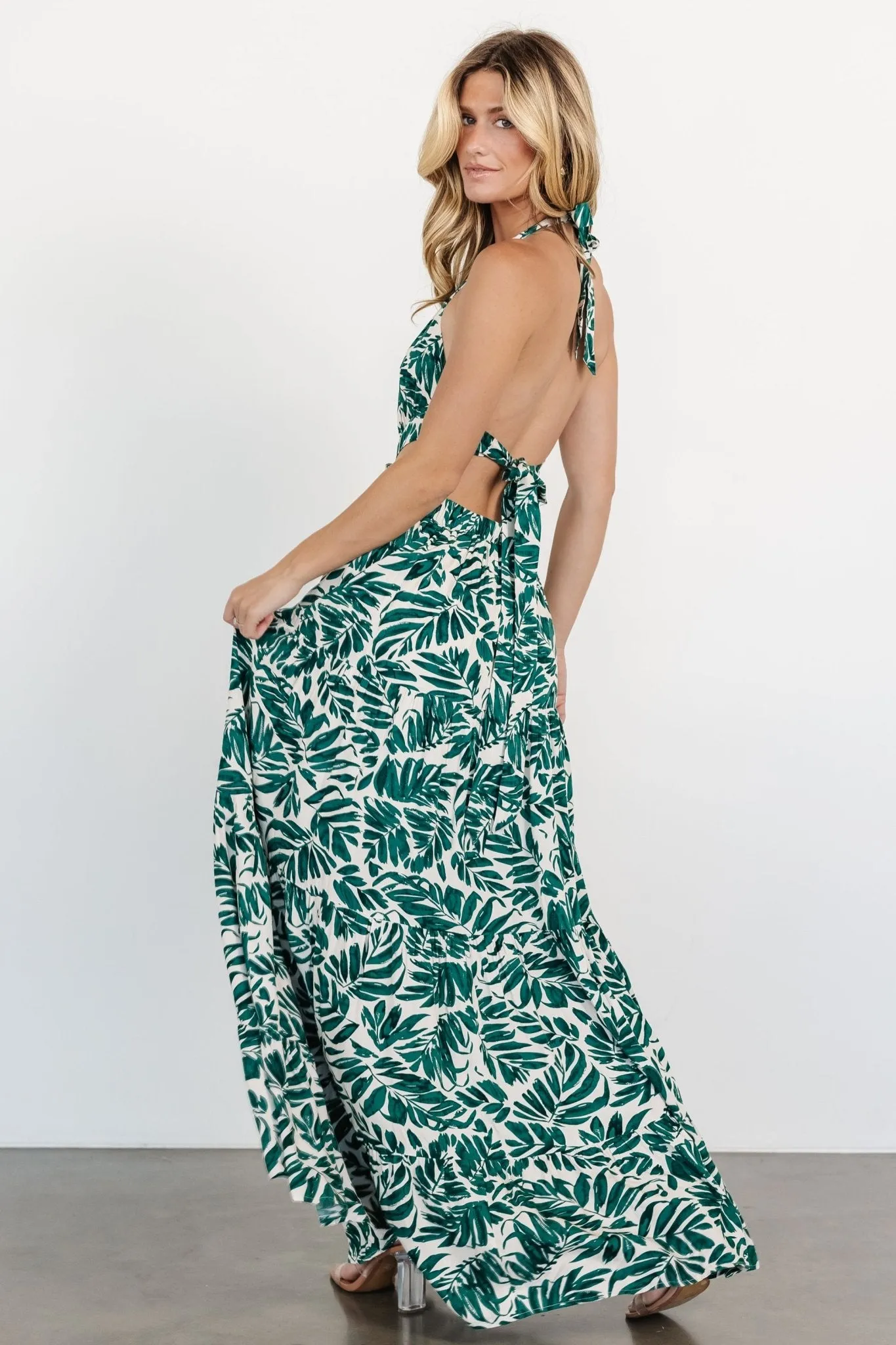 Brett Halter Maxi Dress | Palm Green Print sold by Baltic Born product image thumbnail 5