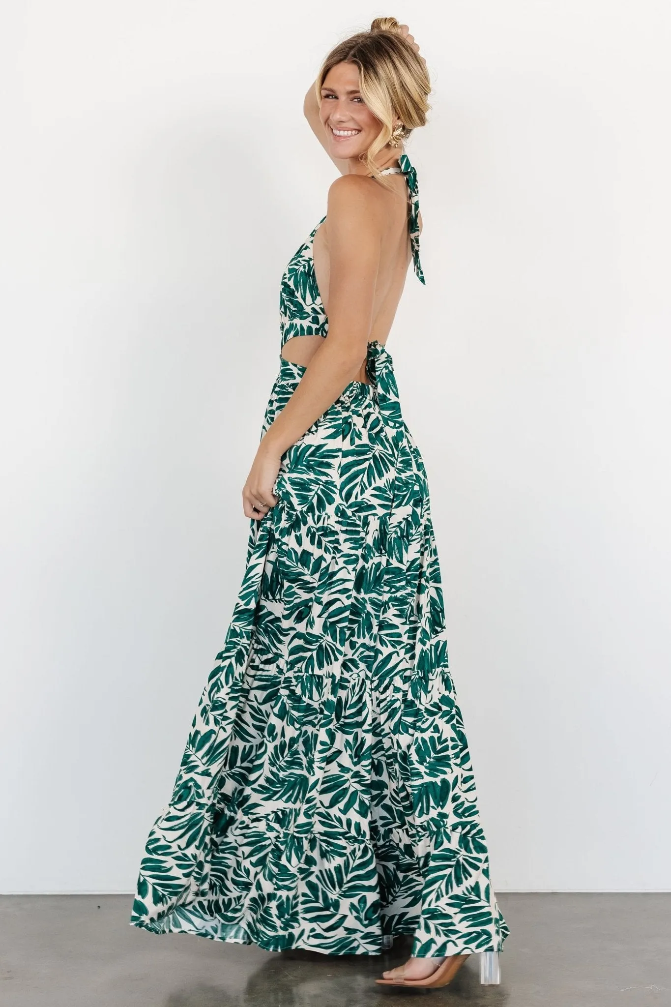 Brett Halter Maxi Dress | Palm Green Print sold by Baltic Born product image thumbnail 2