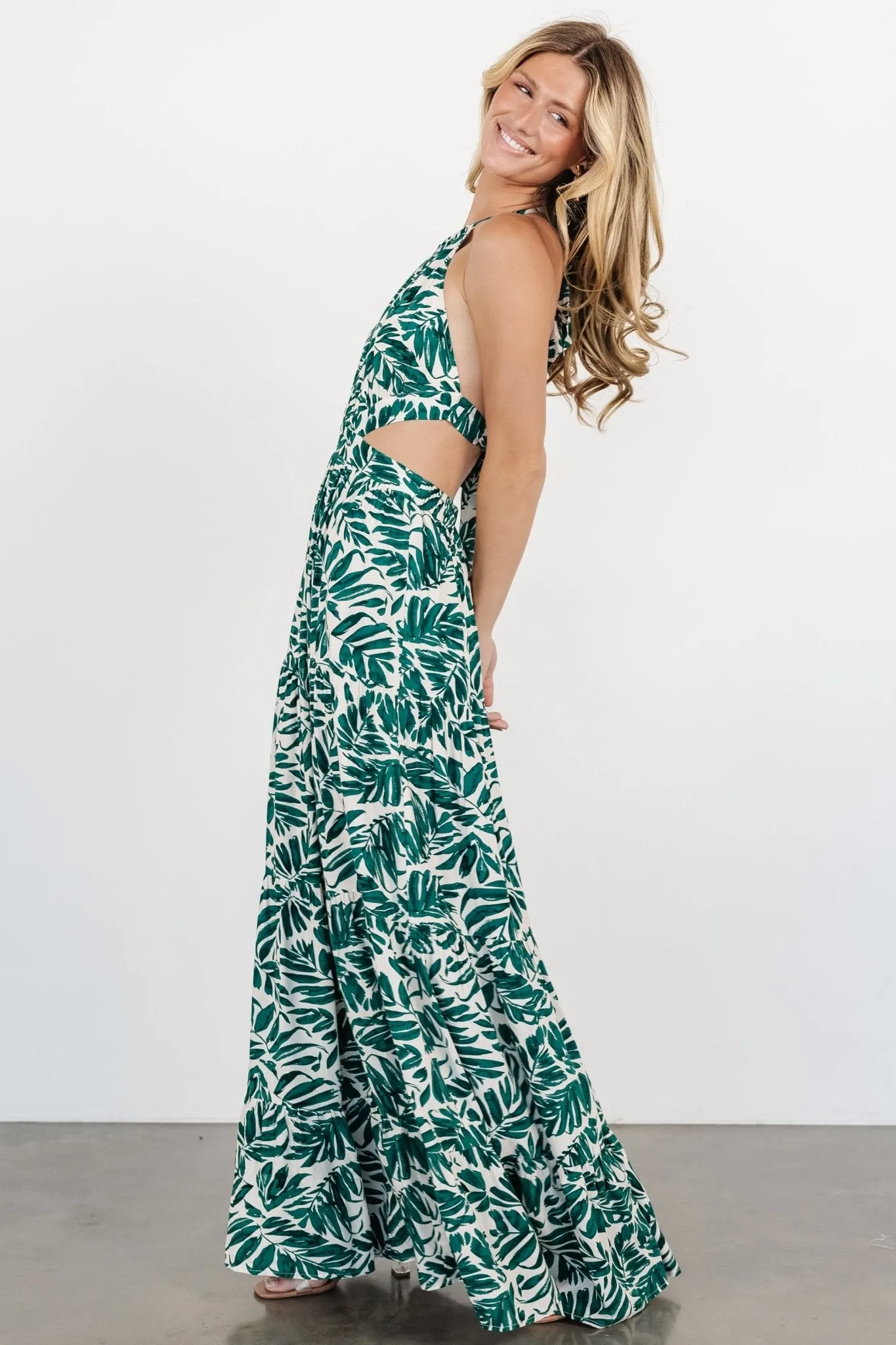 Brett Halter Maxi Dress | Palm Green Print sold by Baltic Born product image thumbnail 3