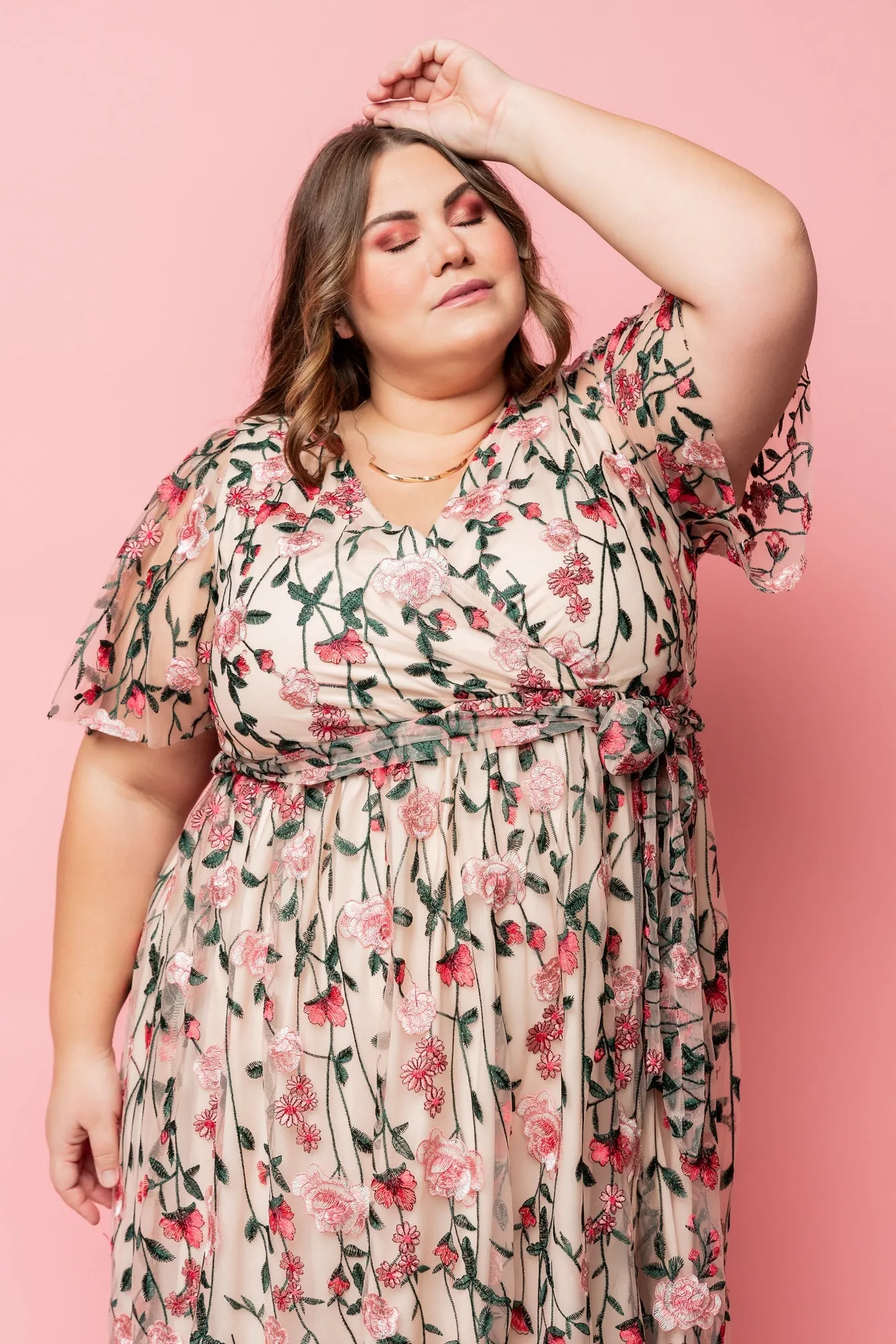 Marseille Embossed Maxi Dress | Rose Garden sold by Baltic Born product image thumbnail 4