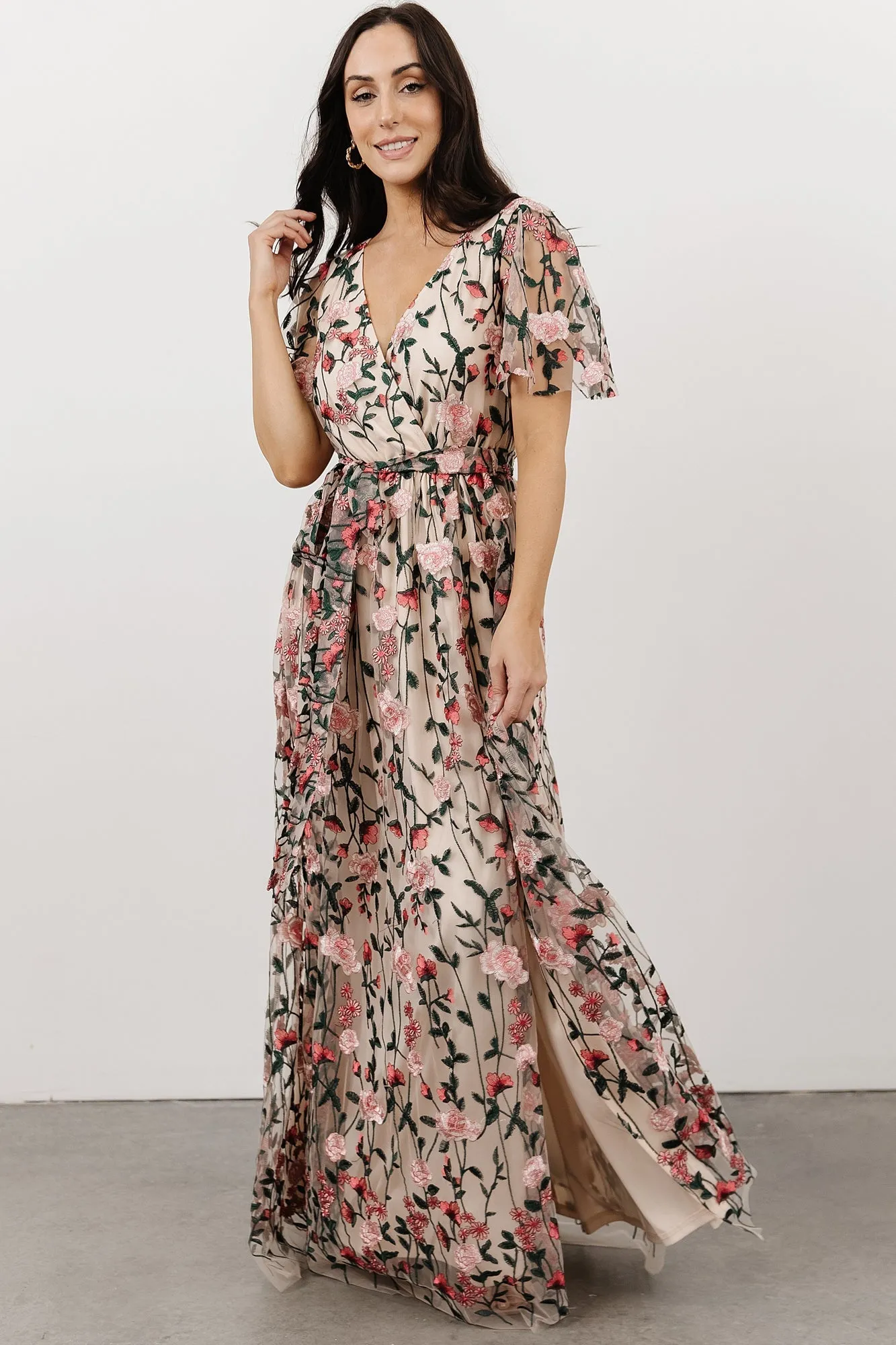 Marseille Embossed Maxi Dress | Rose Garden sold by Baltic Born product image thumbnail 3