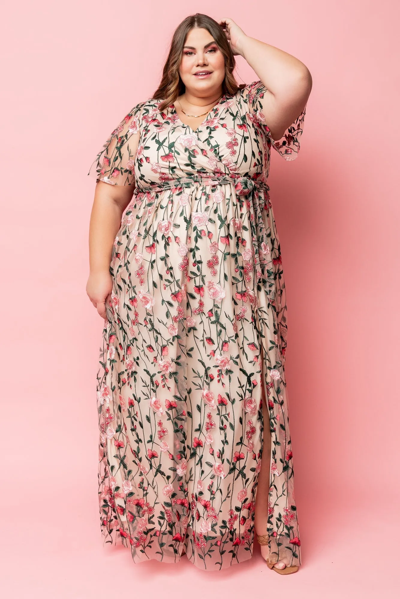 Marseille Embossed Maxi Dress | Rose Garden sold by Baltic Born product image thumbnail 2