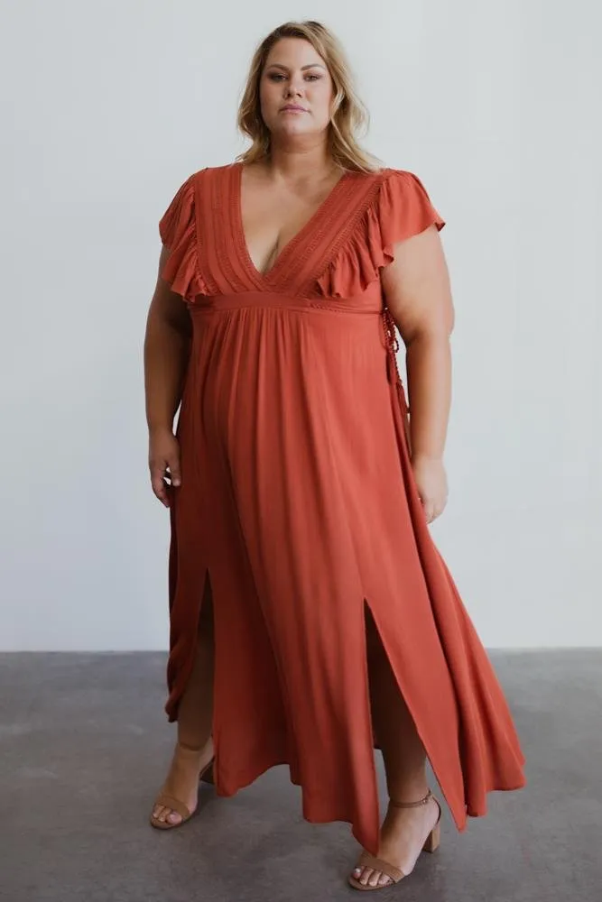 Jennifer Deep V Maxi Dress | Rust sold by Baltic Born product image thumbnail 4