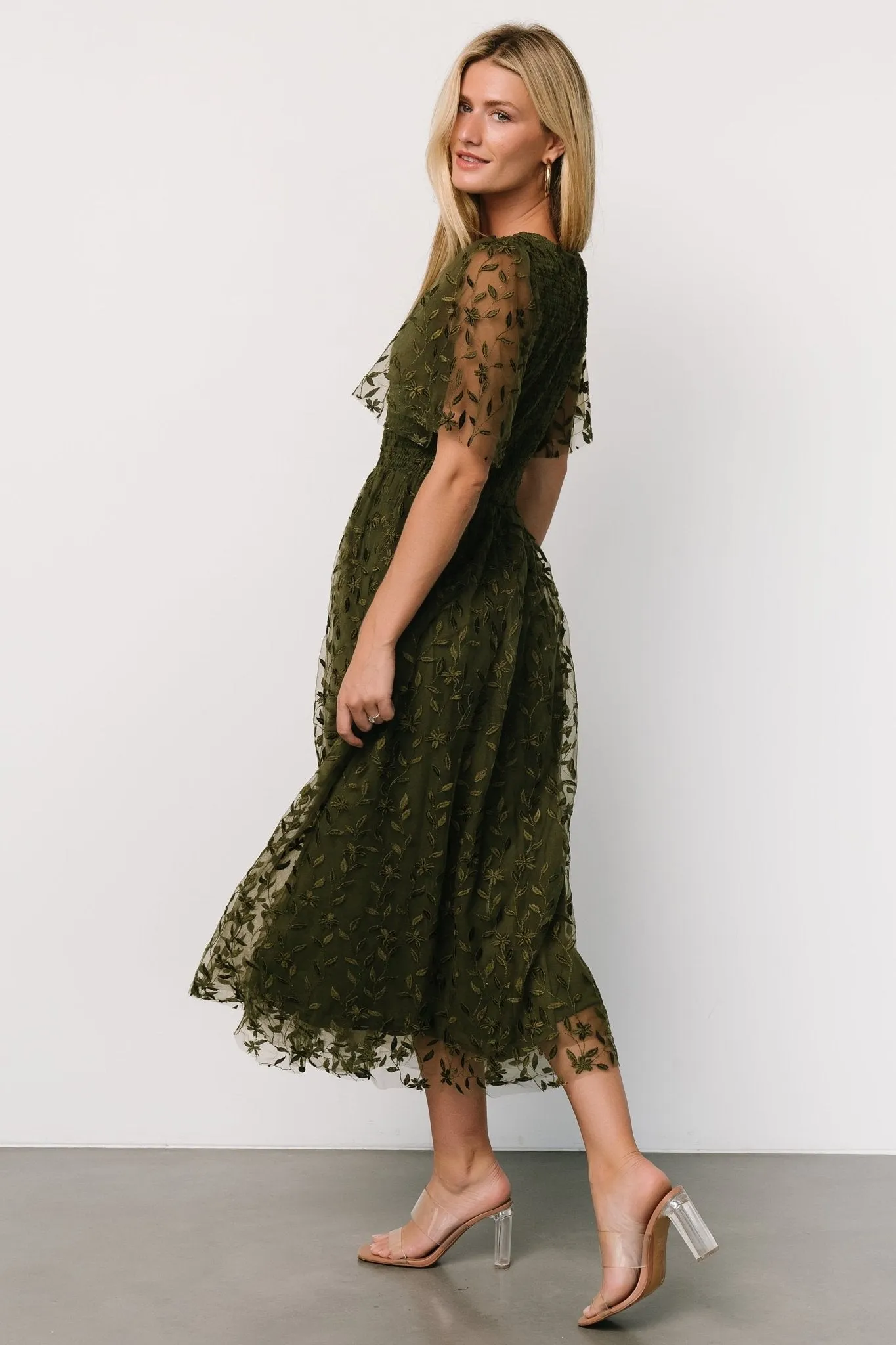 Kendra Embroidered Dress | Olive sold by Baltic Born product image thumbnail 3