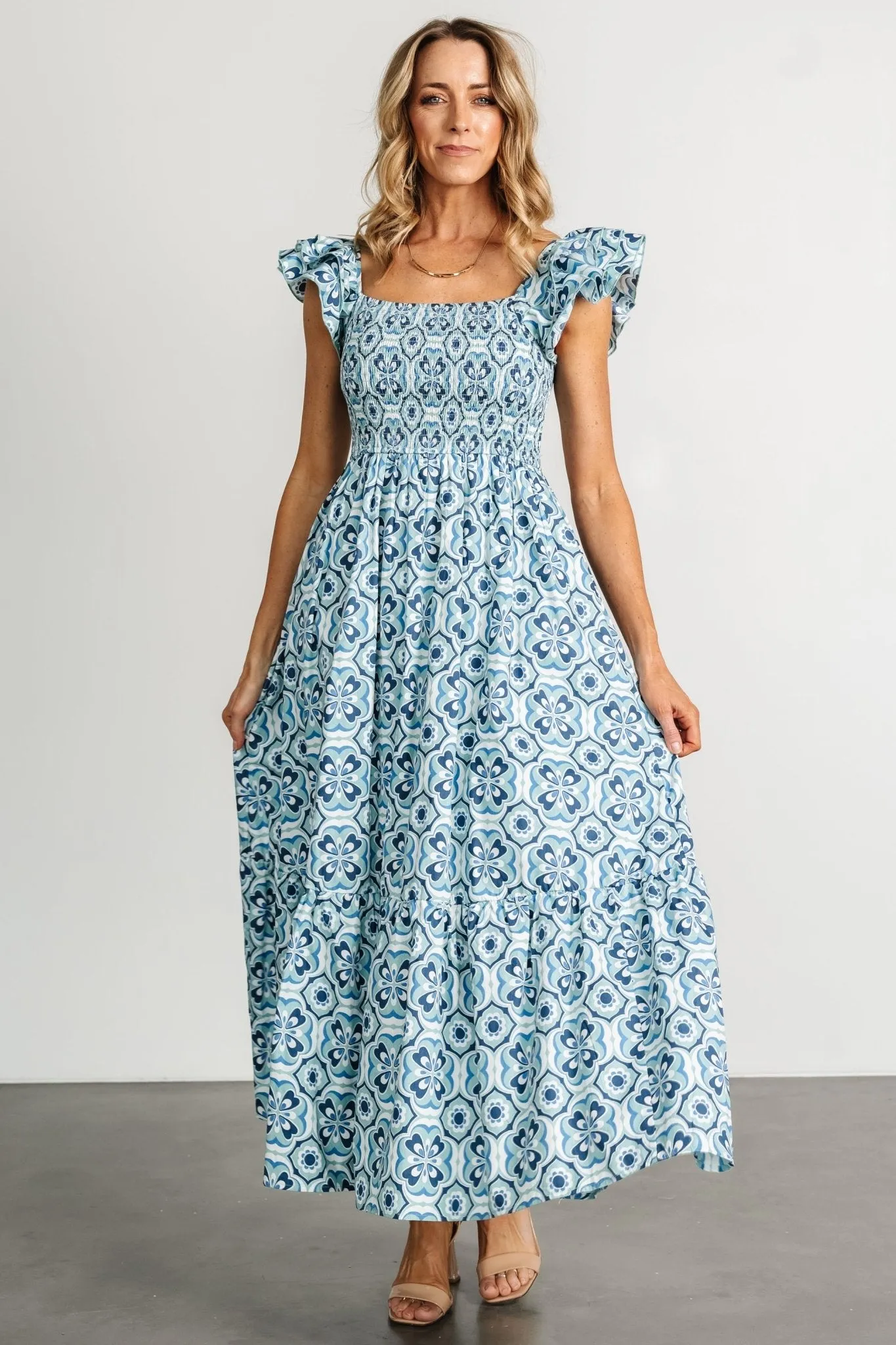 Zoey Smocked Maxi Dress | Blue Print sold by Baltic Born product image thumbnail 4
