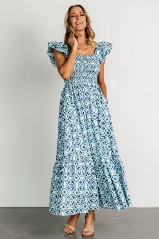 Zoey Smocked Maxi Dress | Blue Print sold by Baltic Born