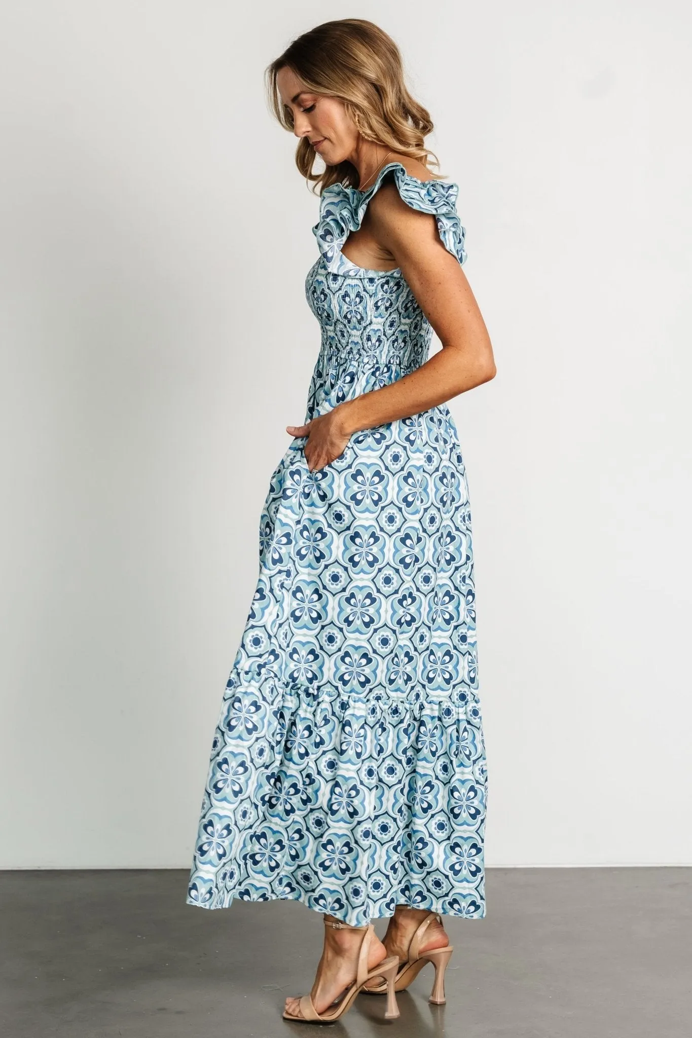 Zoey Smocked Maxi Dress | Blue Print sold by Baltic Born product image thumbnail 3