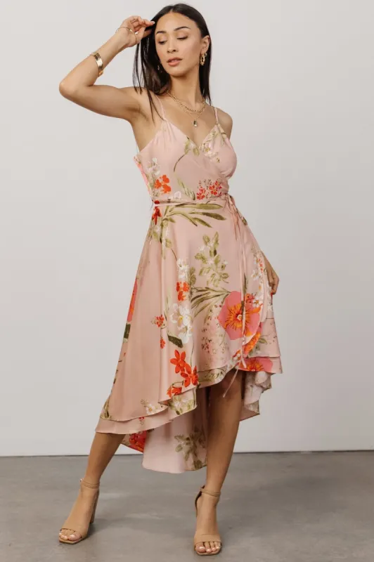 Steffi Tulip Wrap Dress | Pink Multi Floral sold by Baltic Born