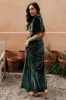 Meghan Velvet Wrap Maxi Dress | Deep Green sold by Baltic Born