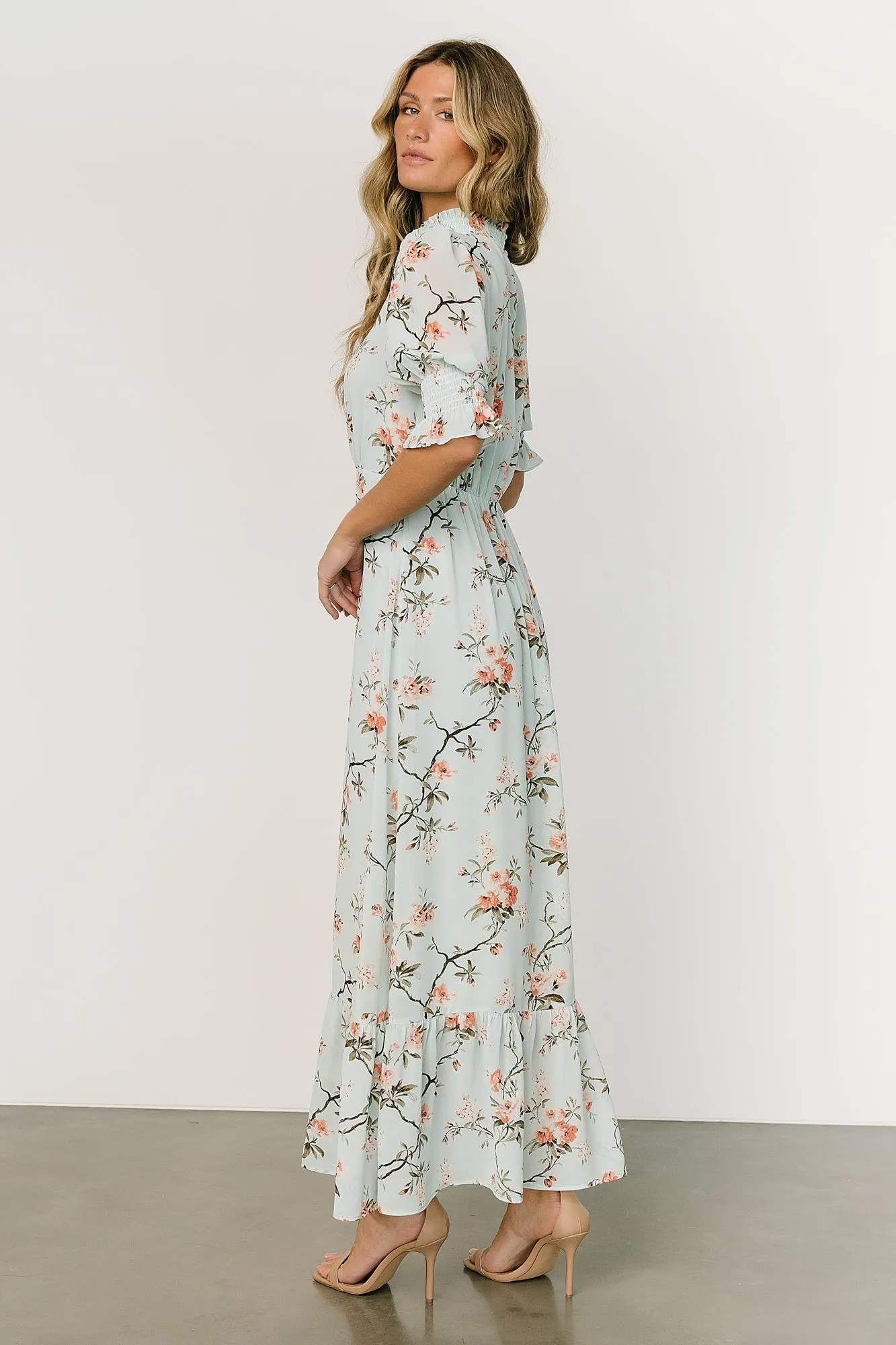 Marie Mock Neck Maxi Dress | Sage Floral sold by Baltic Born product image thumbnail 5