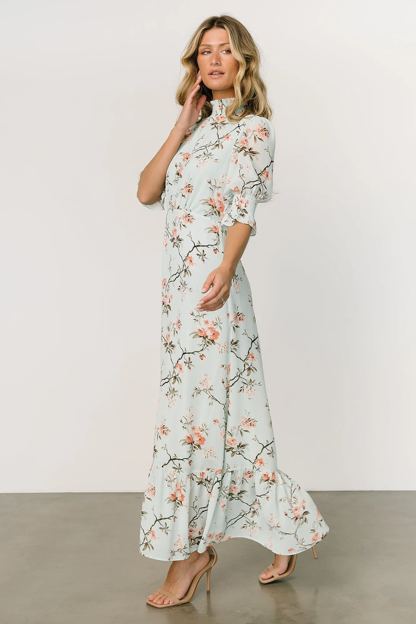 Marie Mock Neck Maxi Dress | Sage Floral sold by Baltic Born product image thumbnail 2