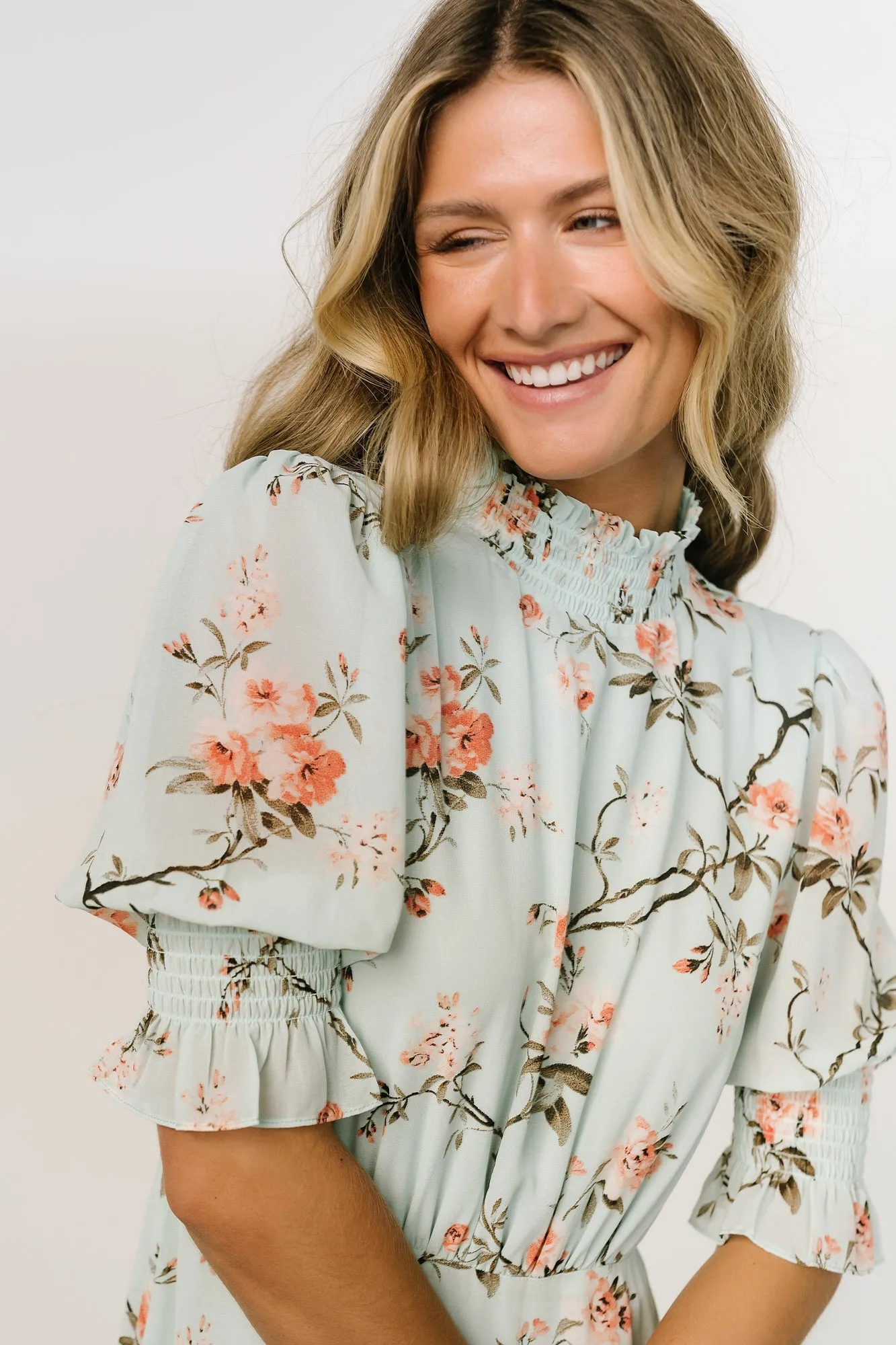 Marie Mock Neck Maxi Dress | Sage Floral sold by Baltic Born product image thumbnail 4