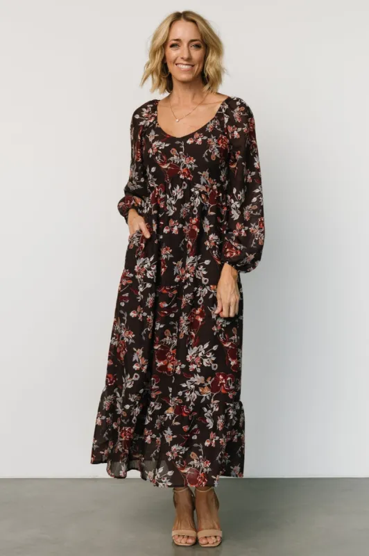 Chantae Maxi Dress | Dark Plum Print sold by Baltic Born