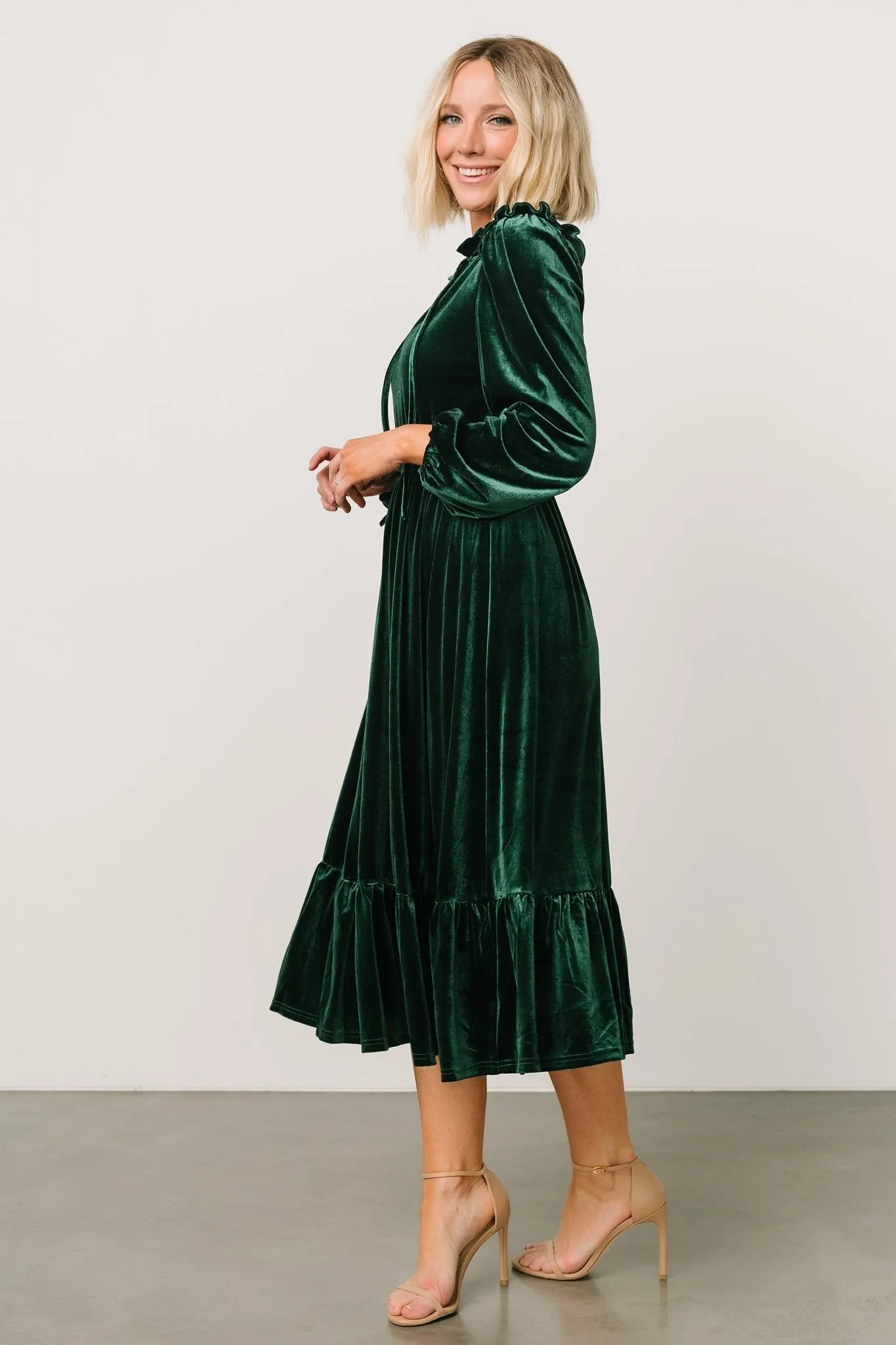 Amadora Velvet Dress | Green sold by Baltic Born product image thumbnail 3
