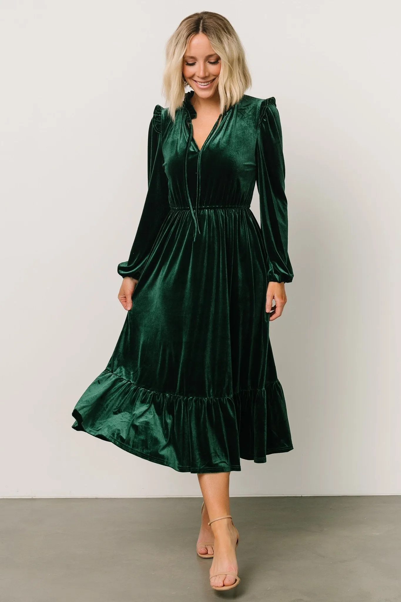 Amadora Velvet Dress | Green sold by Baltic Born product image thumbnail 4