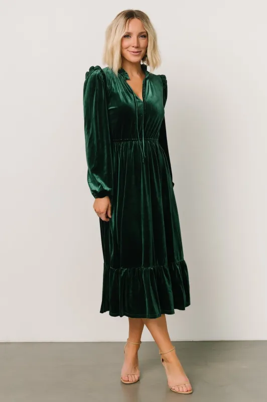 Amadora Velvet Dress | Green sold by Baltic Born