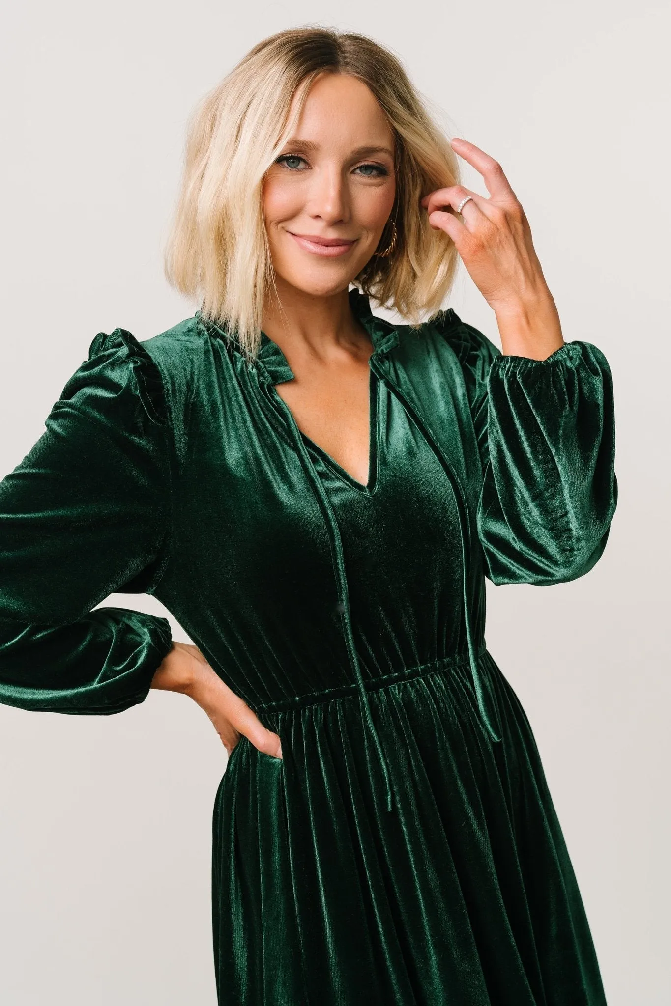 Amadora Velvet Dress | Green sold by Baltic Born product image thumbnail 2