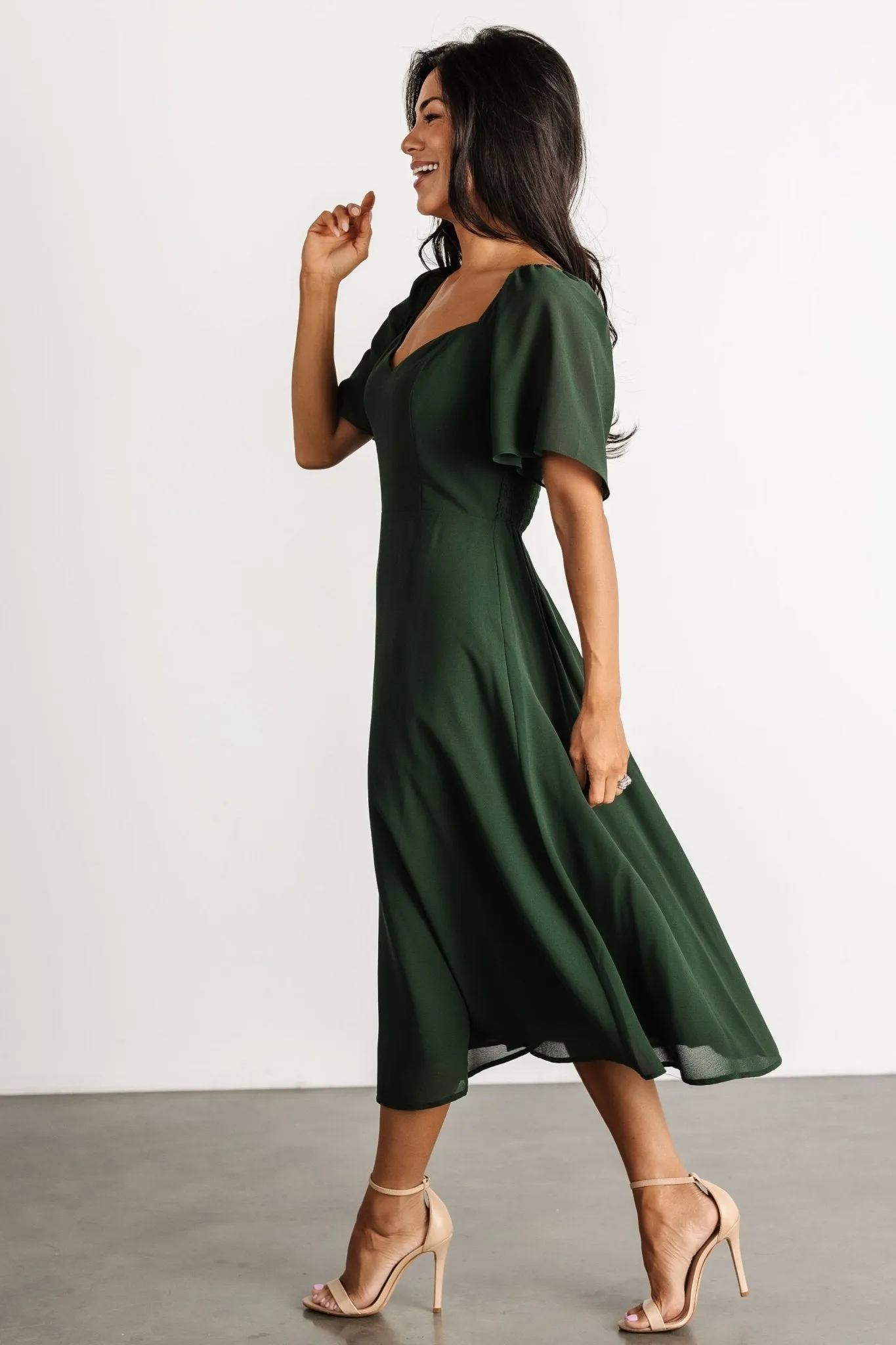 Colette Sweetheart Midi Dress | Evergreen sold by Baltic Born product image thumbnail 4