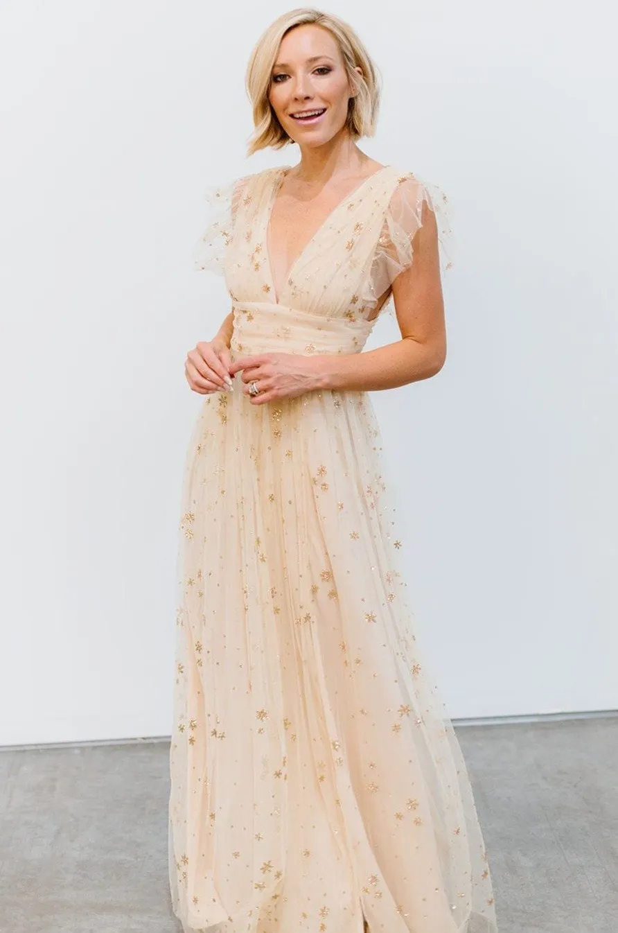 Nova Shimmer Maxi Dress | Gold sold by Baltic Born product image thumbnail 2