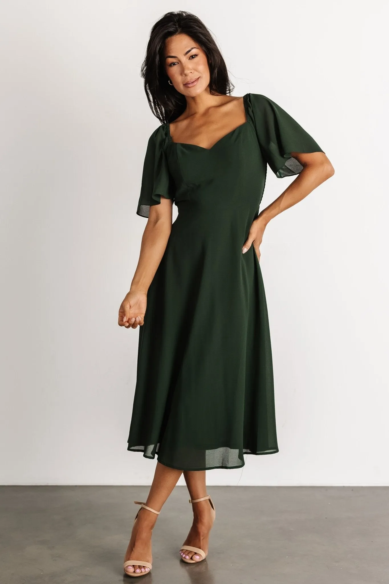 Colette Sweetheart Midi Dress | Evergreen sold by Baltic Born product image thumbnail 2