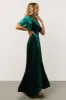 Maella Velvet Wrap Dress | Emerald sold by Baltic Born